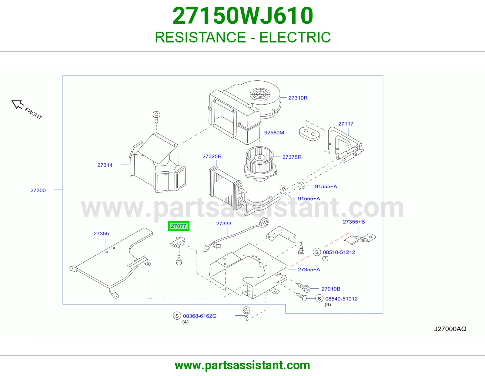 مقاومة دفاية خلفية كاملة 27150WJ610