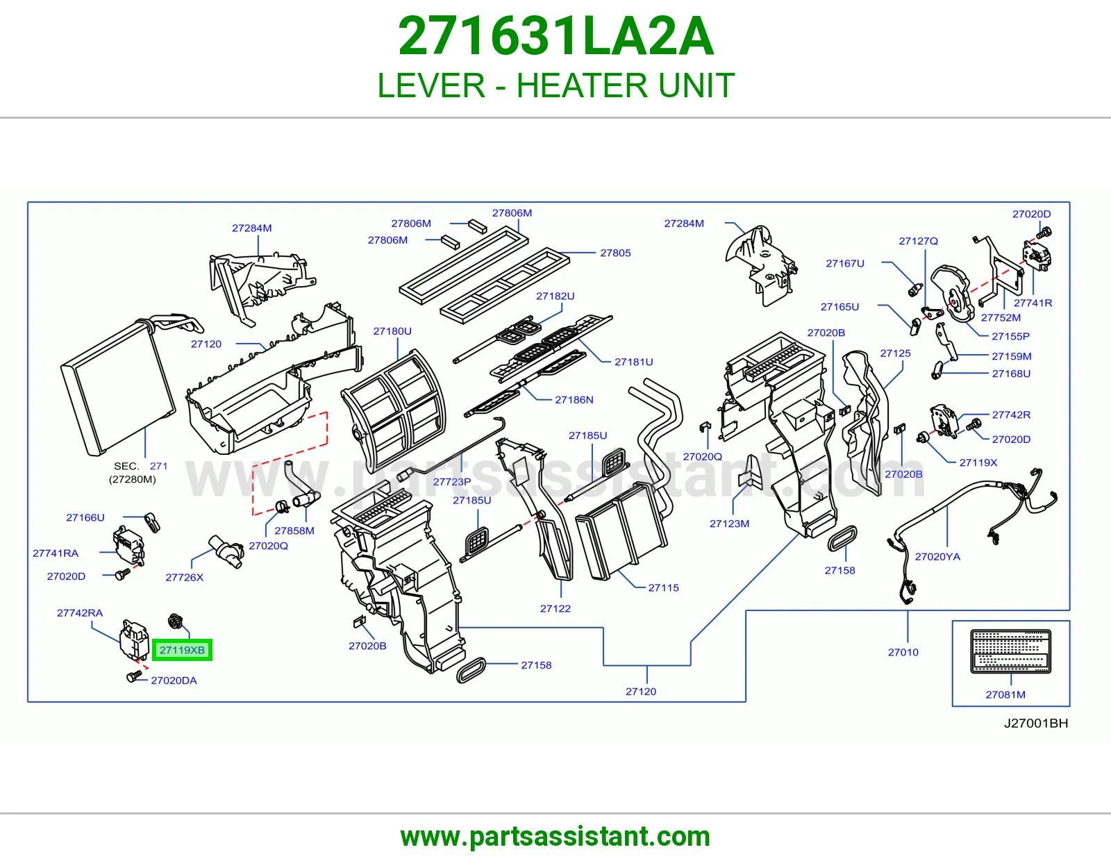 ترس قسام موزع مكيف 271631LA2A