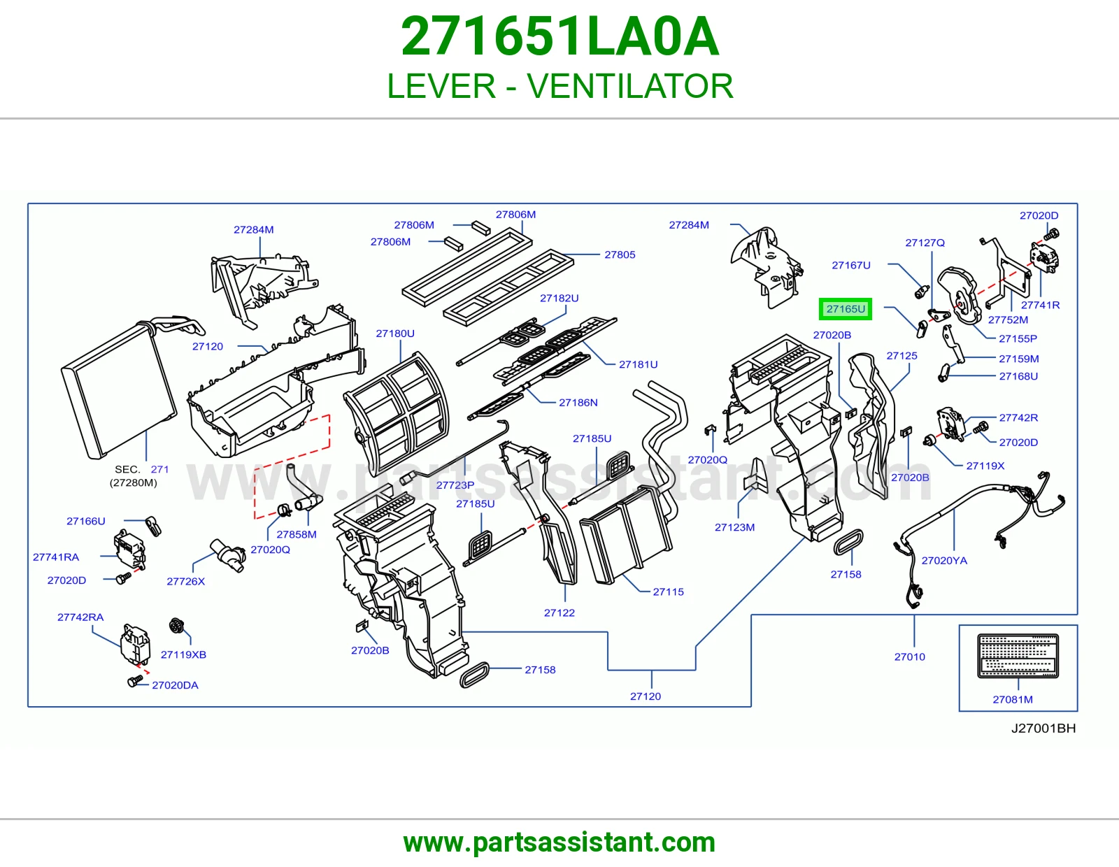 ذراع فتحة مكيف 271651LA0A