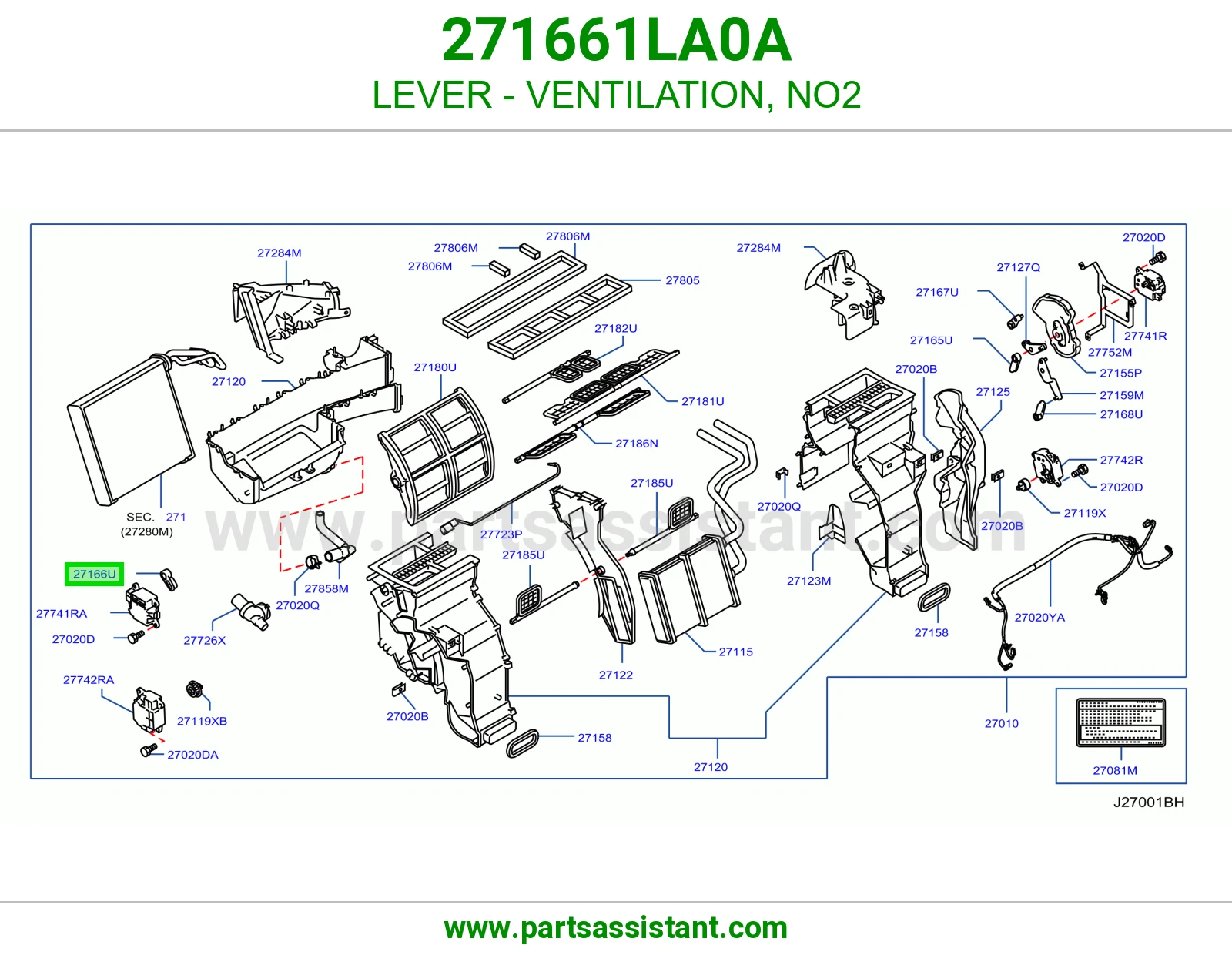 ذراع تهوية رقم 2 271661LA0A