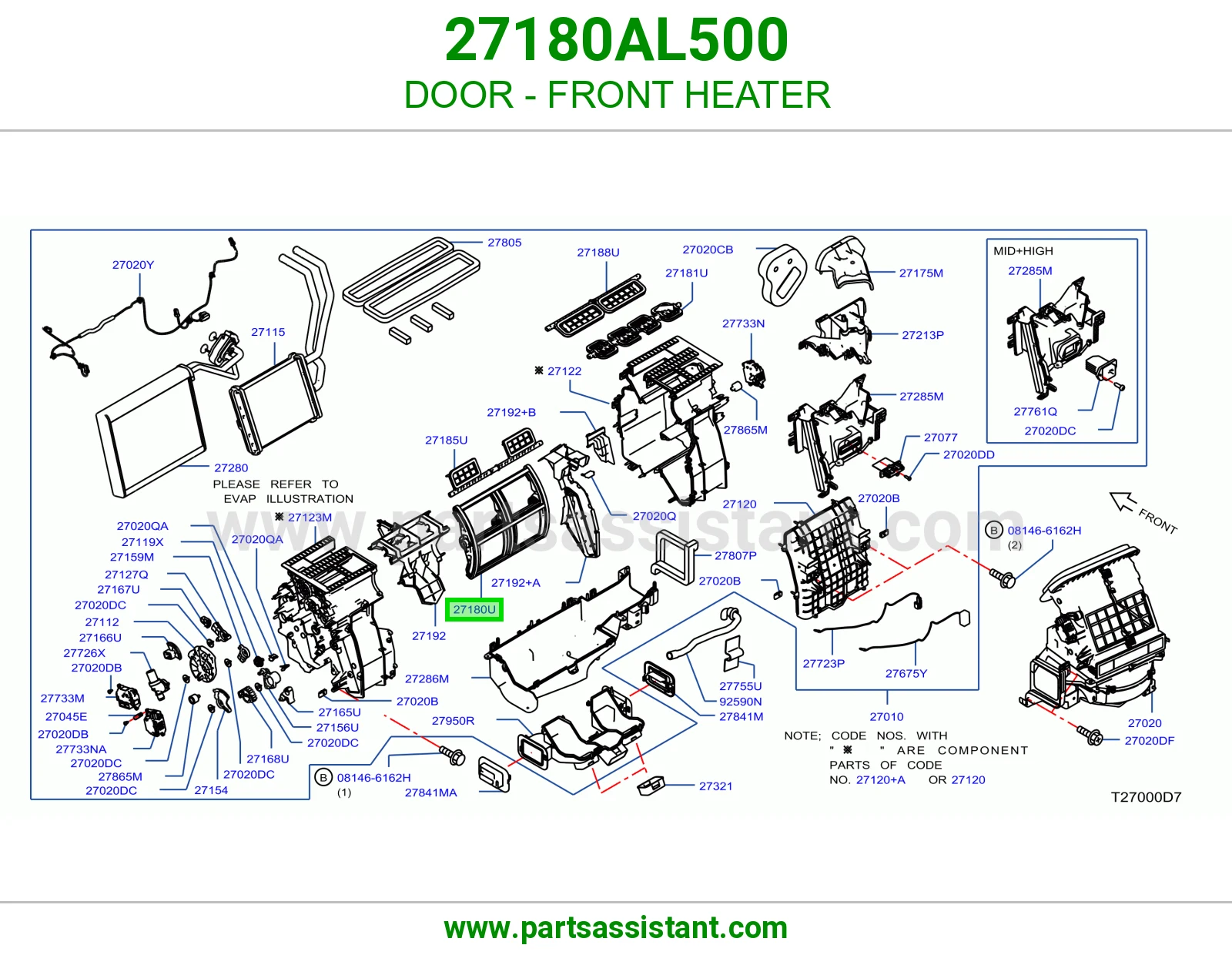 باب دفاية أمامية 27180AL500