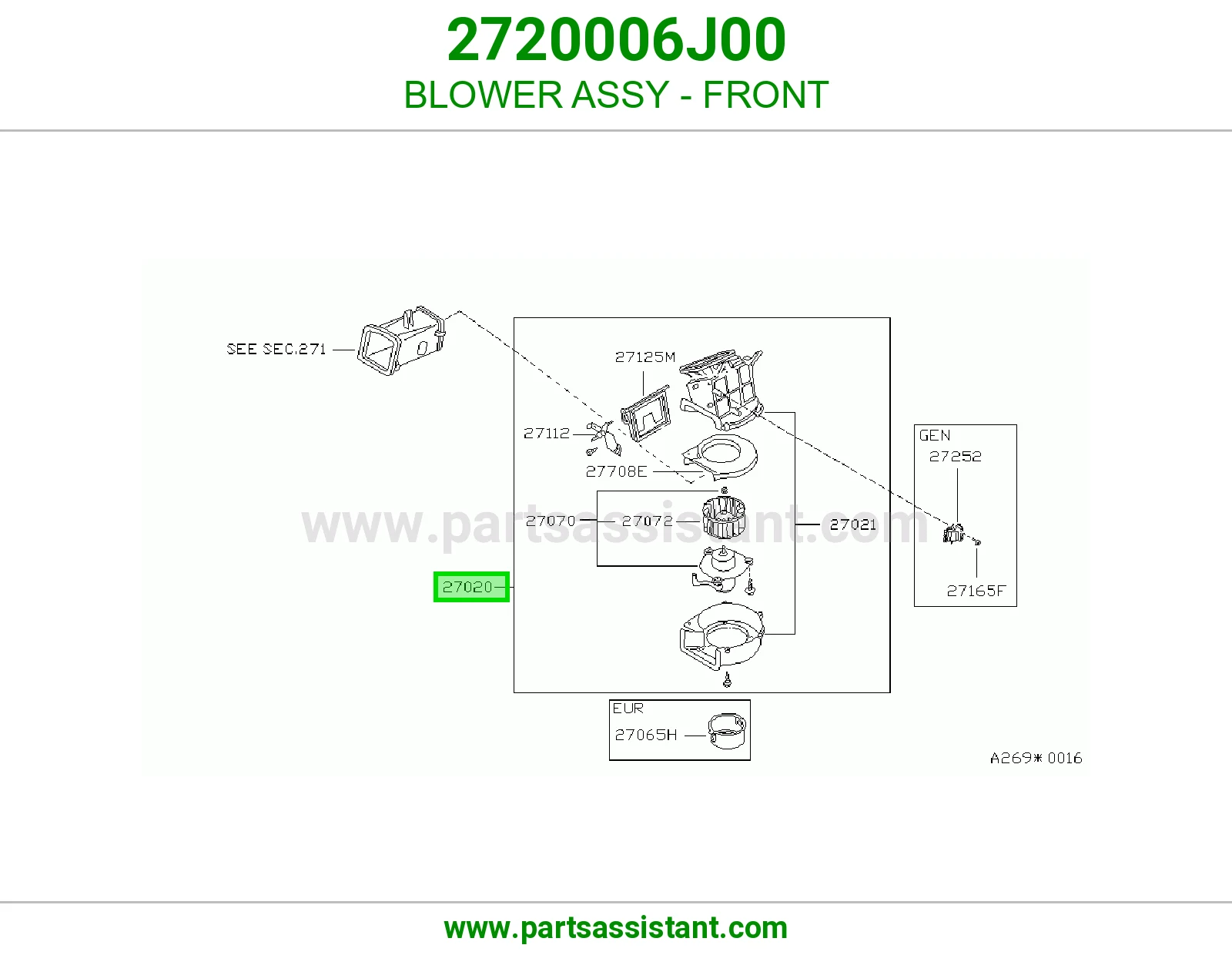 مروحة مكيف أمامي كاملة 2720006J00