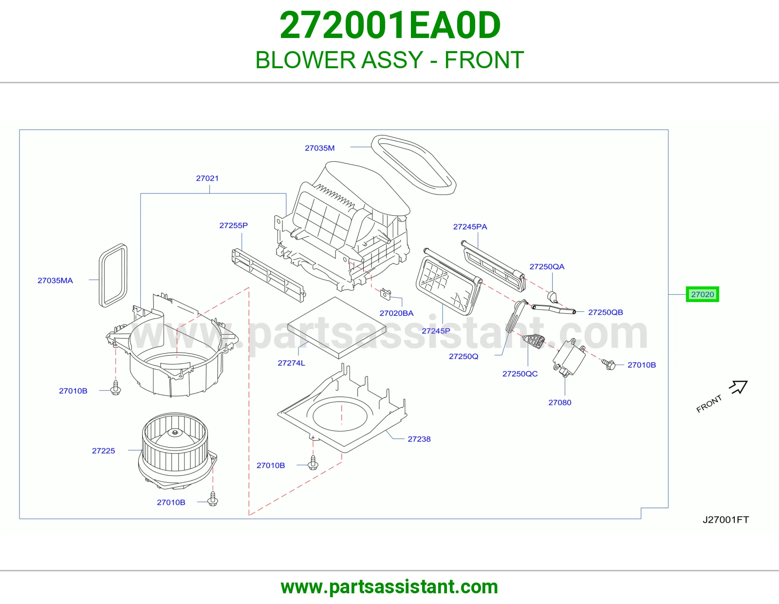 مروحة مكيف أمامي كاملة 272001EA0D