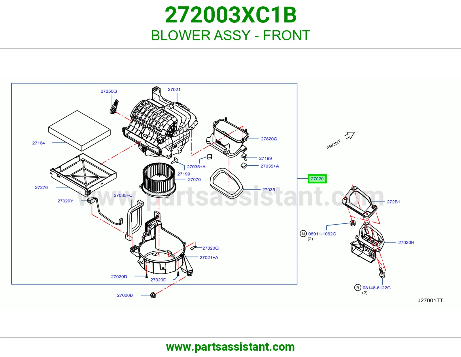 مروحة مكيف أمامي كاملة 272003XC1B
