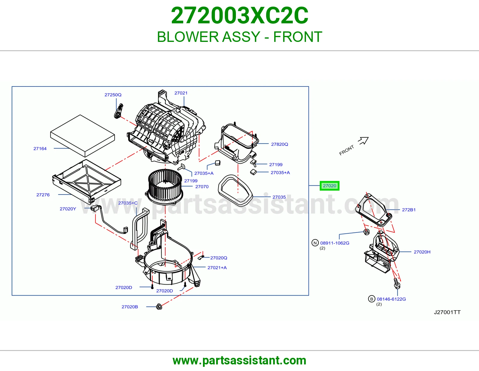 مروحة مكيف أمامي كاملة 272003XC2C