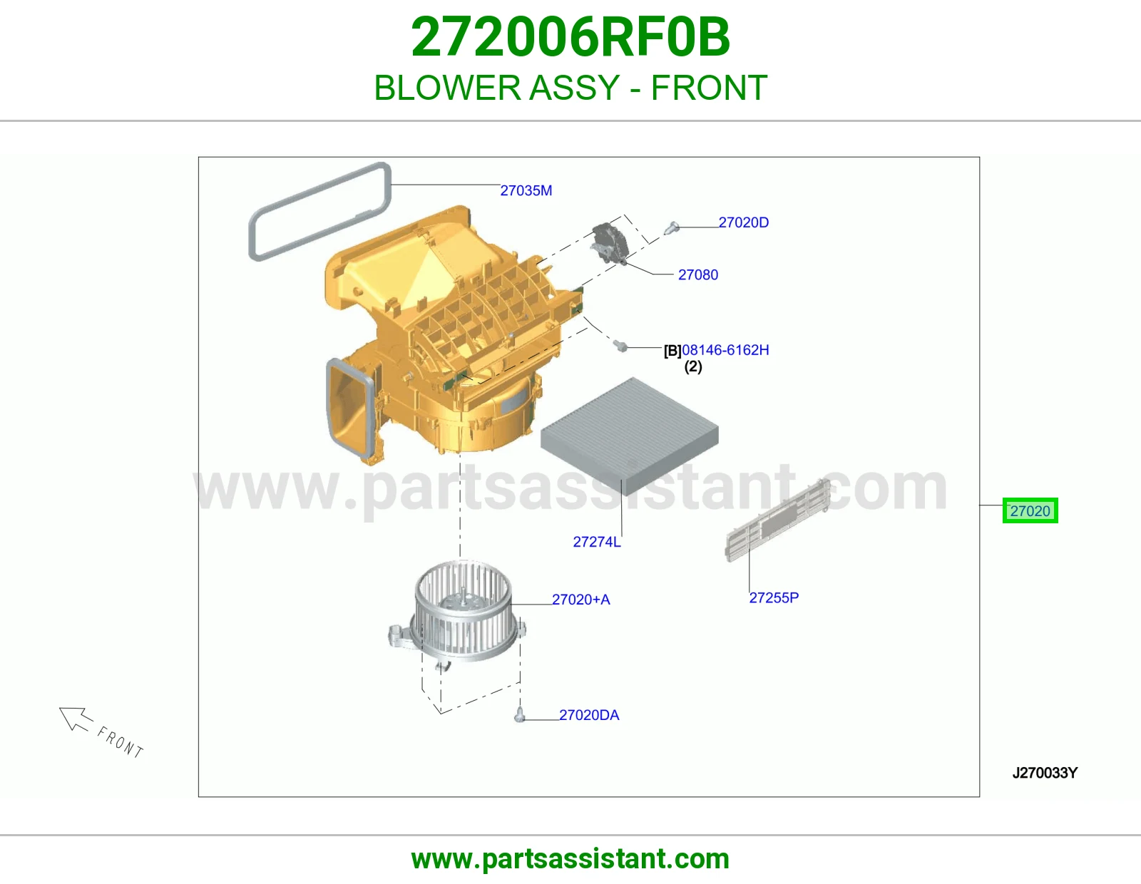 مروحة مكيف أمامي كاملة 272006RF0B