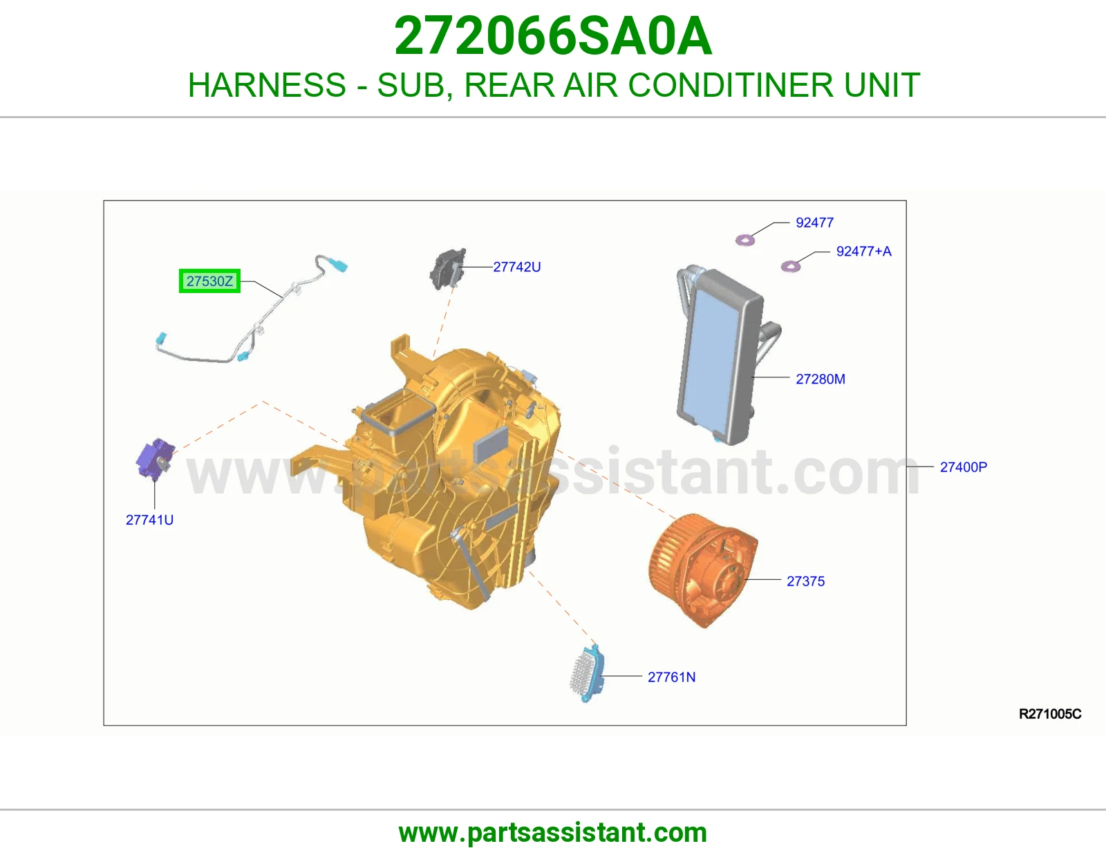 ضفيرة فرعي وحدة المكيف الخلفي 272066SA0A
