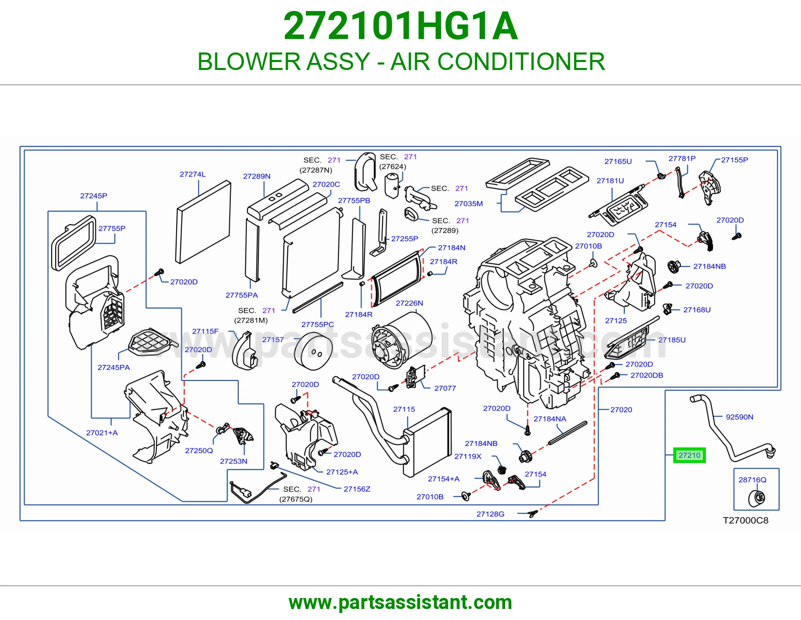 مروحة مكيف كاملة 272101HG1A