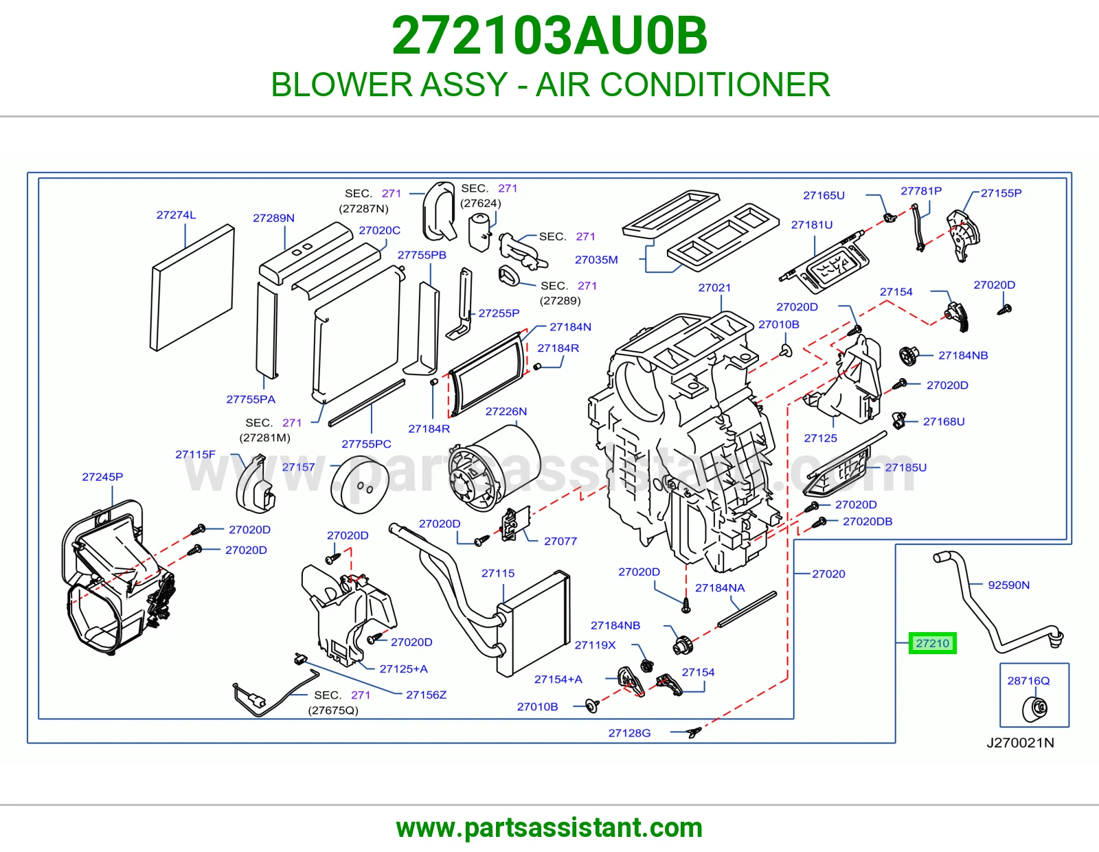 مروحة مكيف كاملة 272103AU0B
