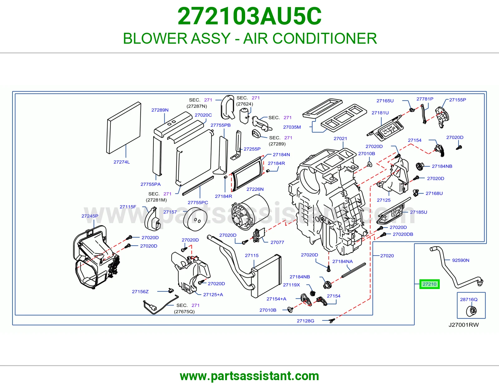 مروحة مكيف كاملة 272103AU5C