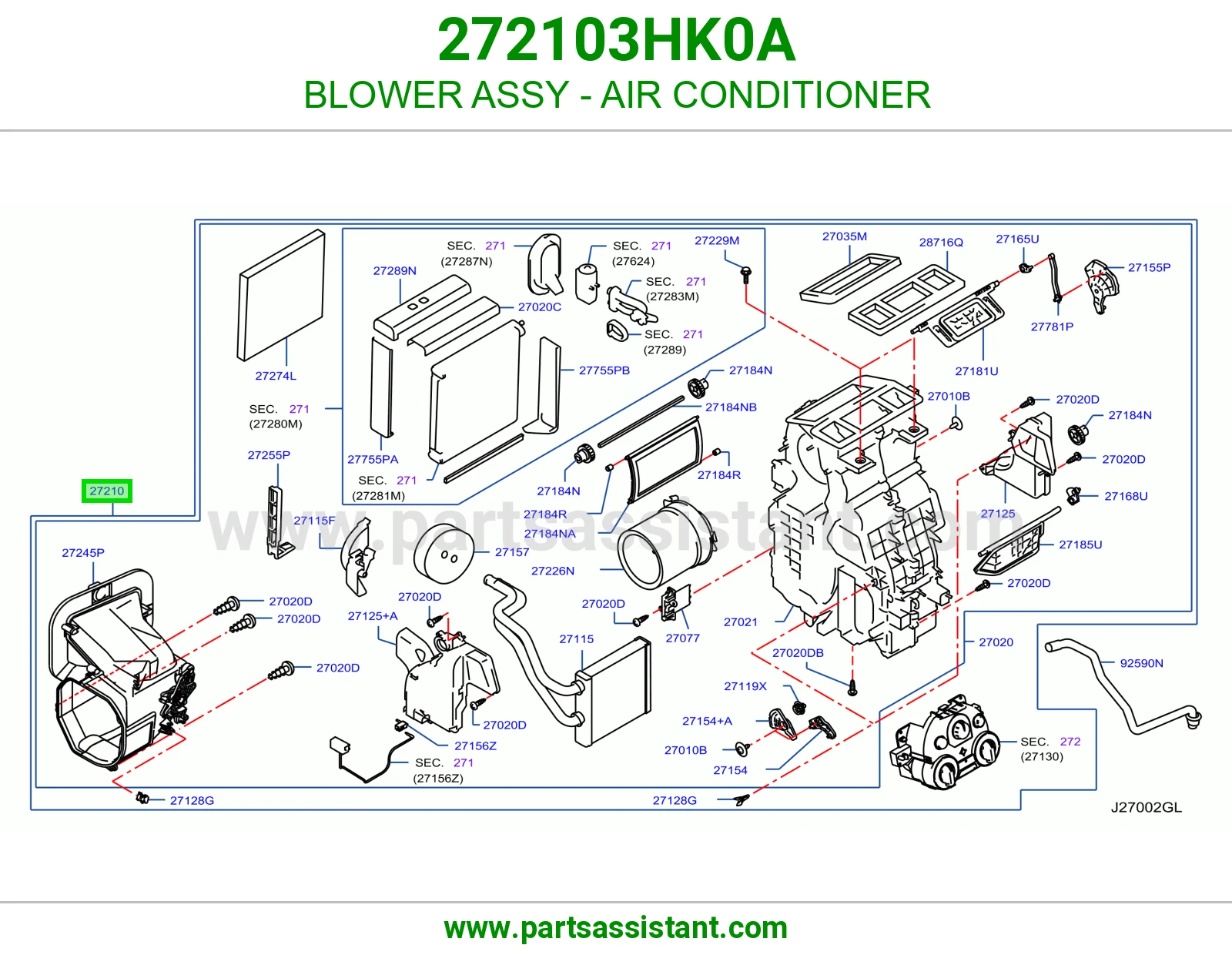 مروحة مكيف كاملة 272103HK0A