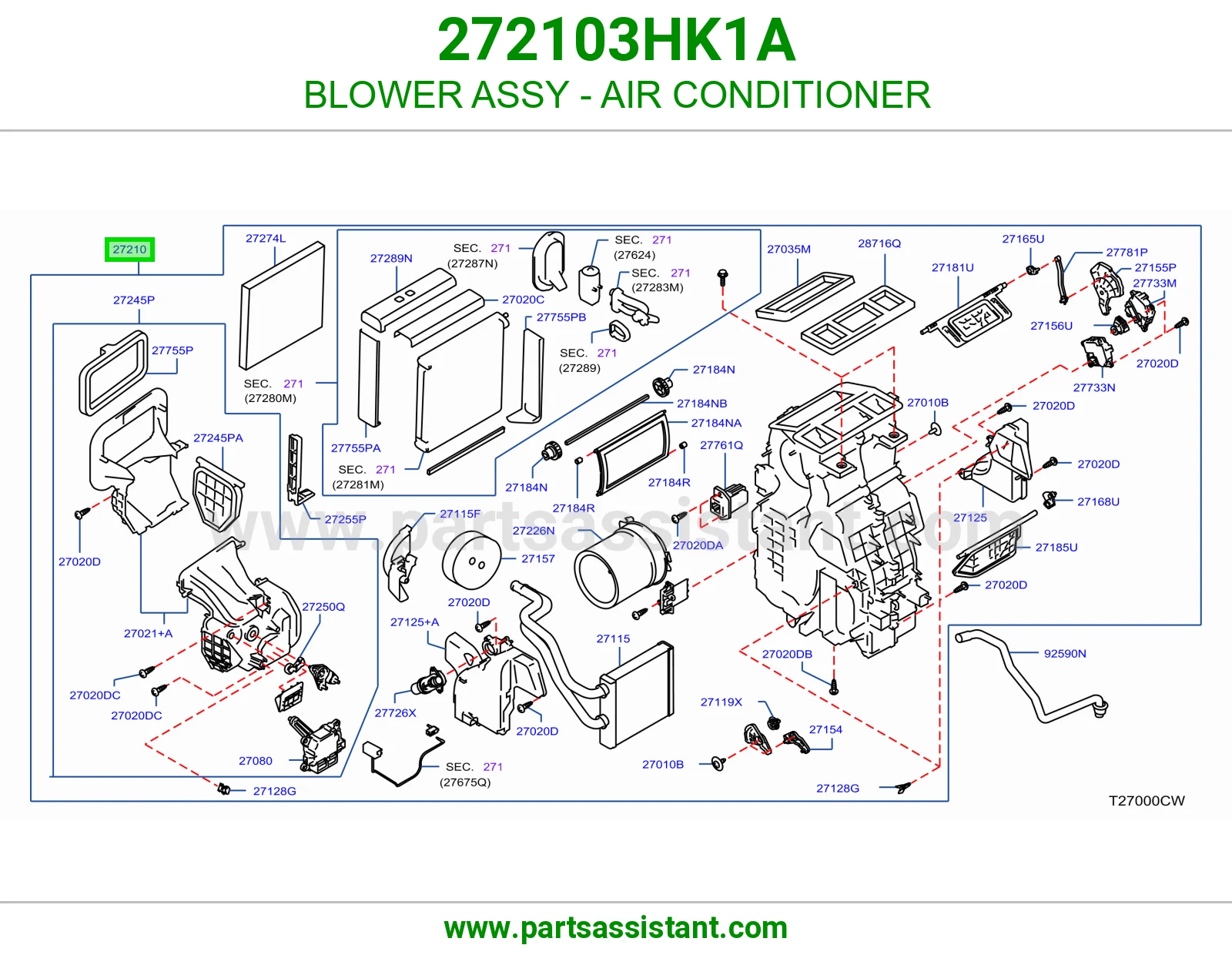 مروحة مكيف كاملة 272103HK1A