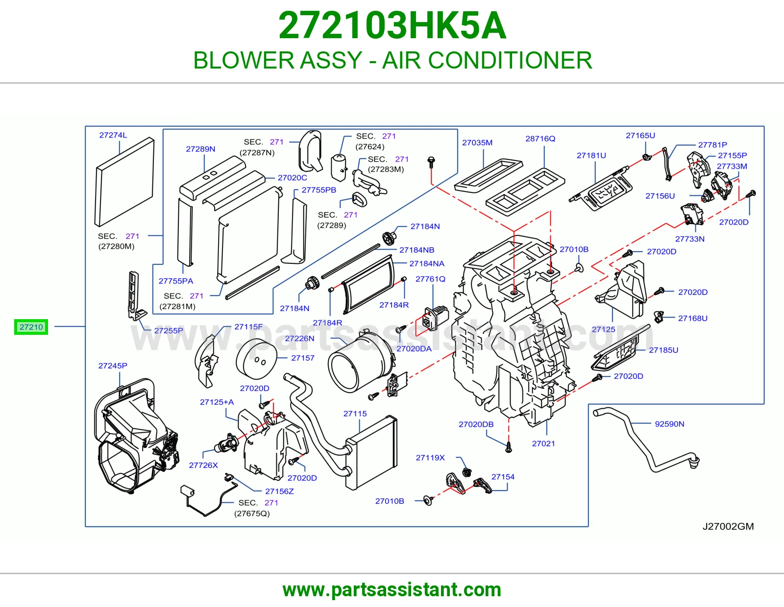مروحة مكيف كاملة 272103HK5A