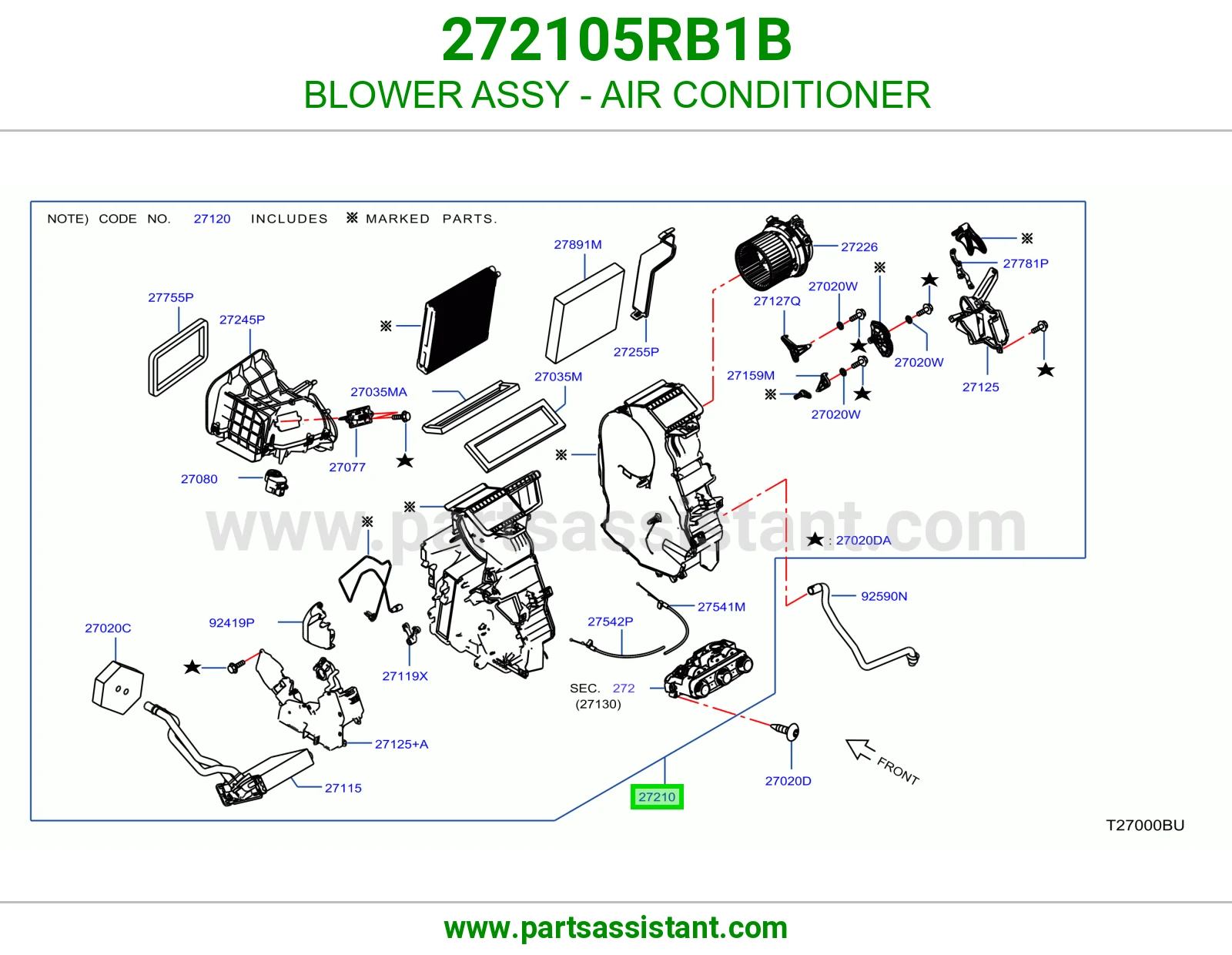 مروحة مكيف كاملة 272105RB1B