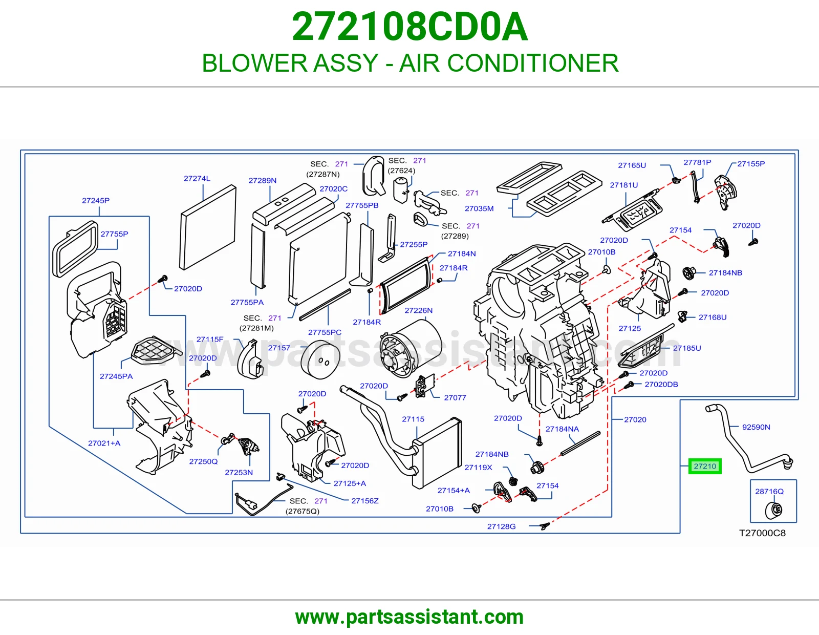 مروحة مكيف كاملة 272108CD0A
