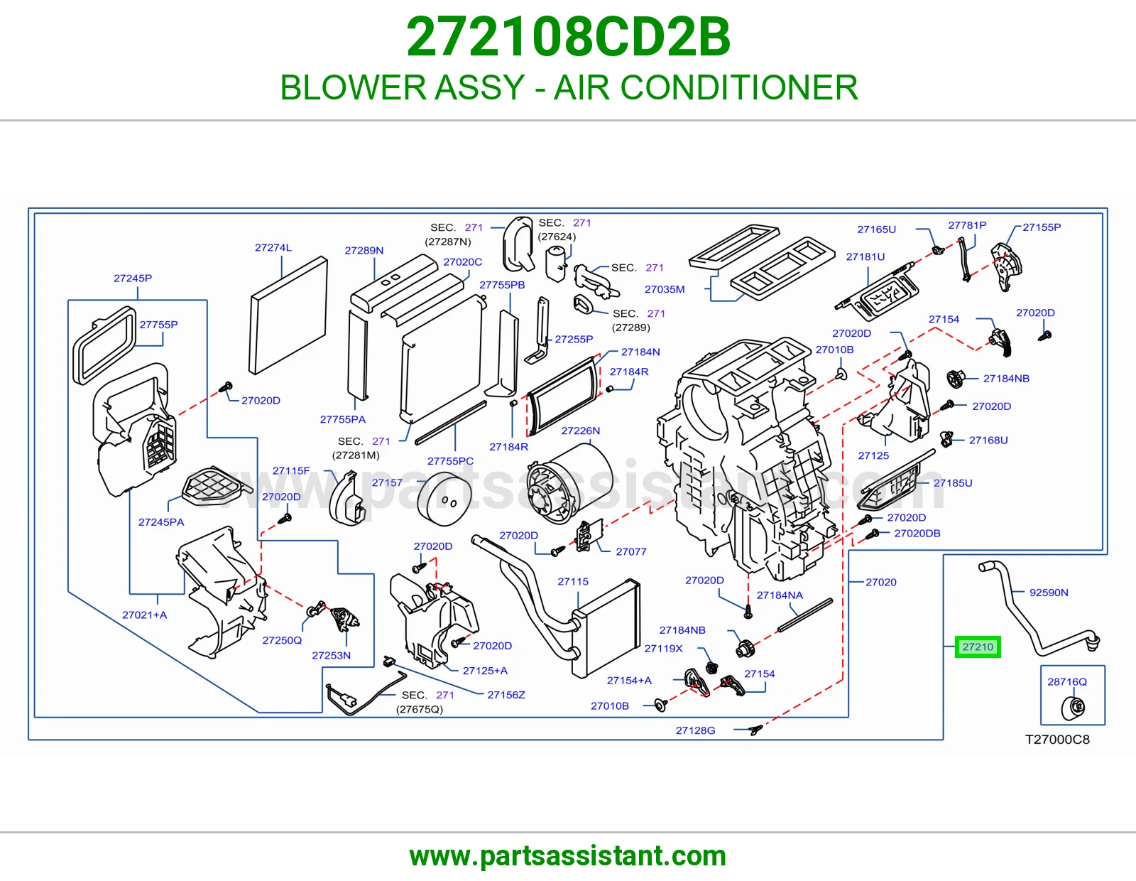 مروحة مكيف كاملة 272108CD2B