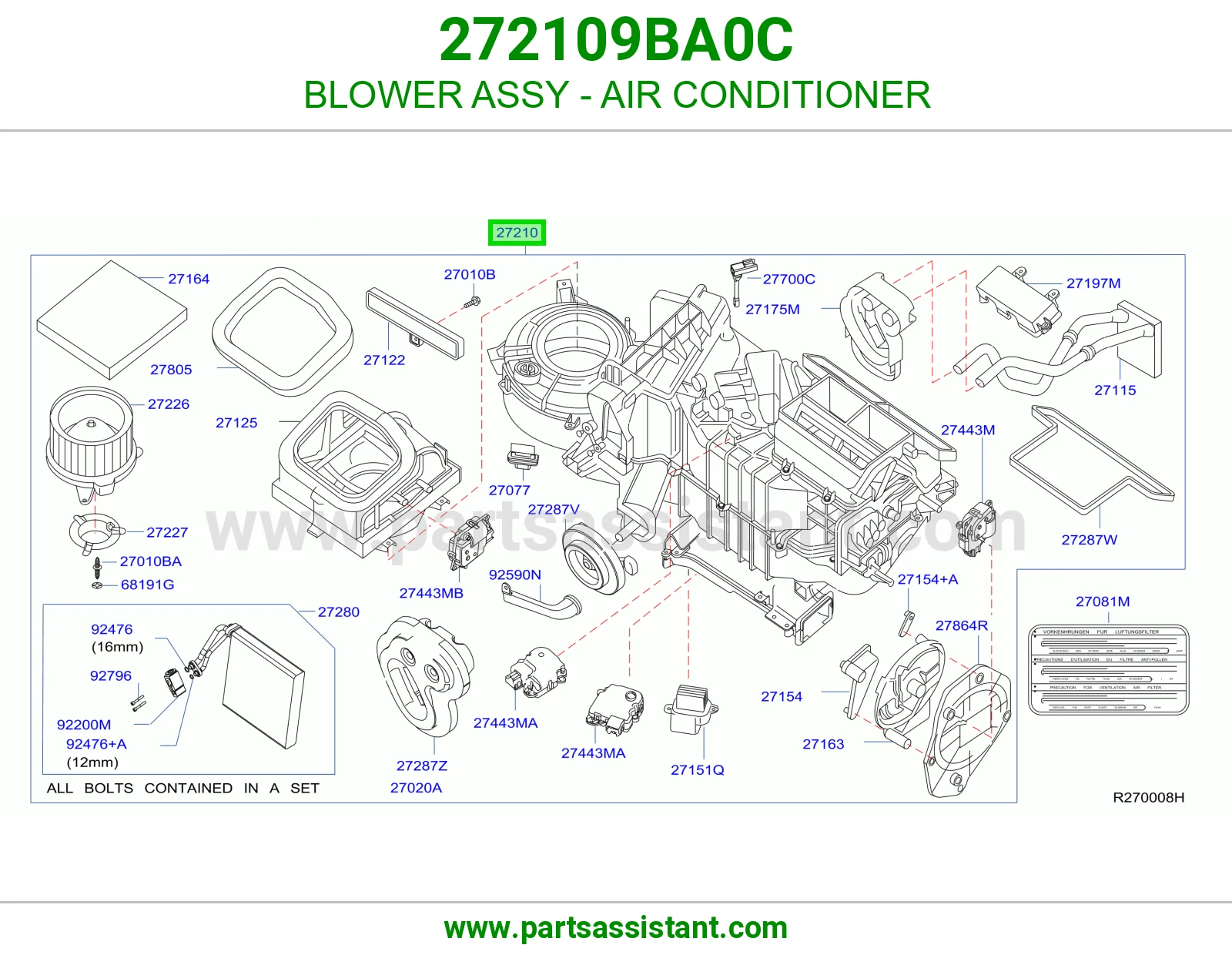 مروحة مكيف كاملة 272109BA0C