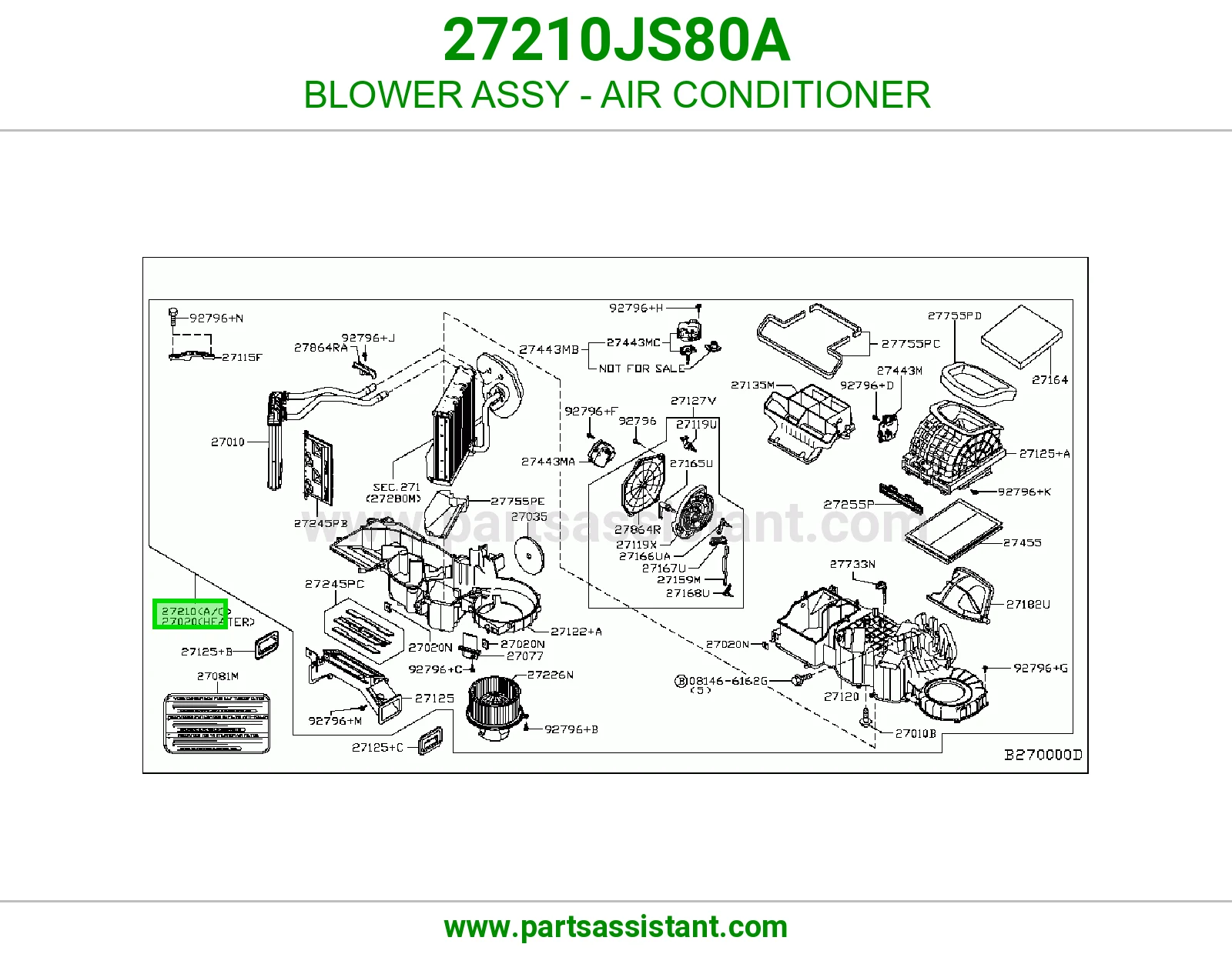 مروحة مكيف كاملة 27210JS80A