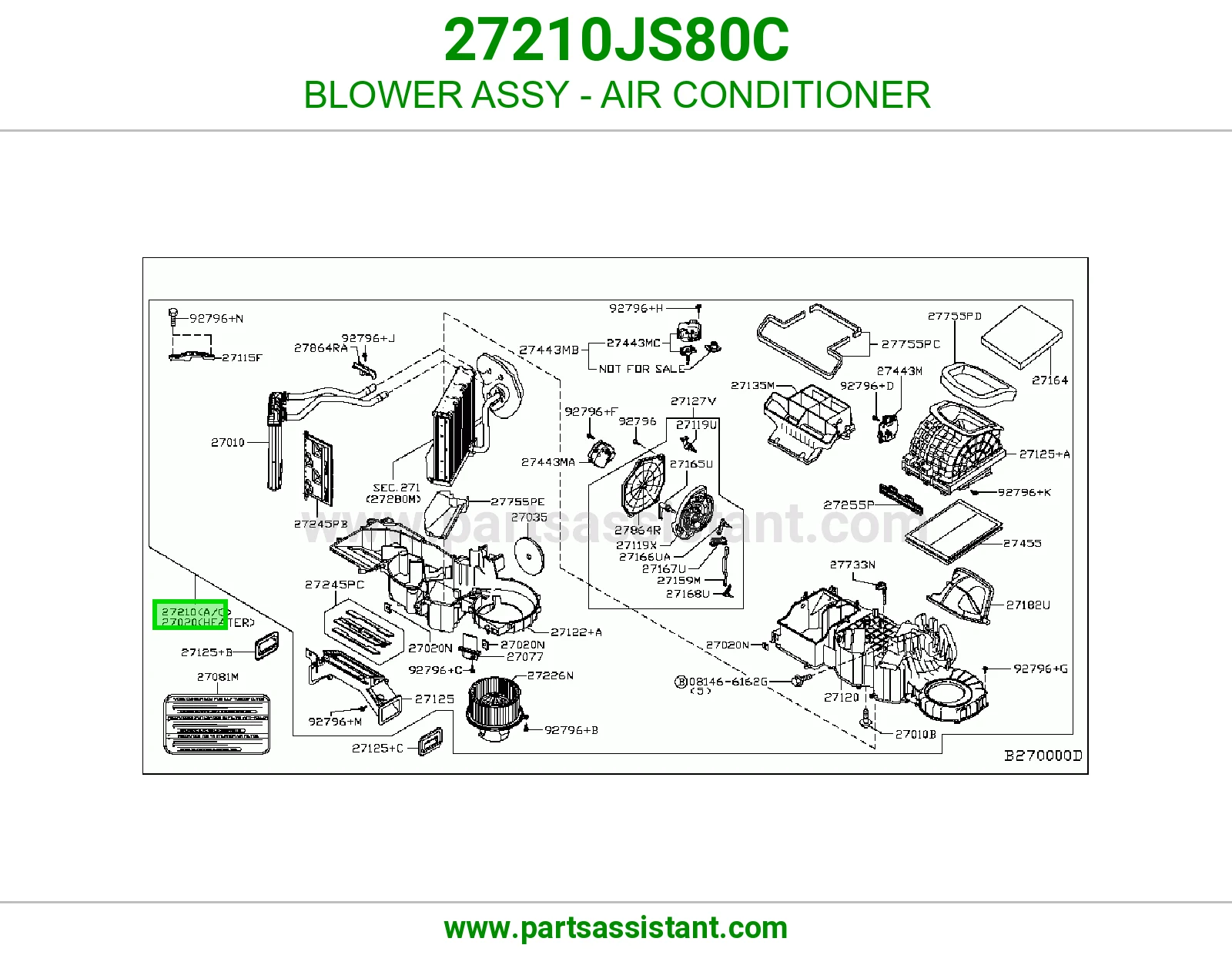 مروحة مكيف كاملة 27210JS80C