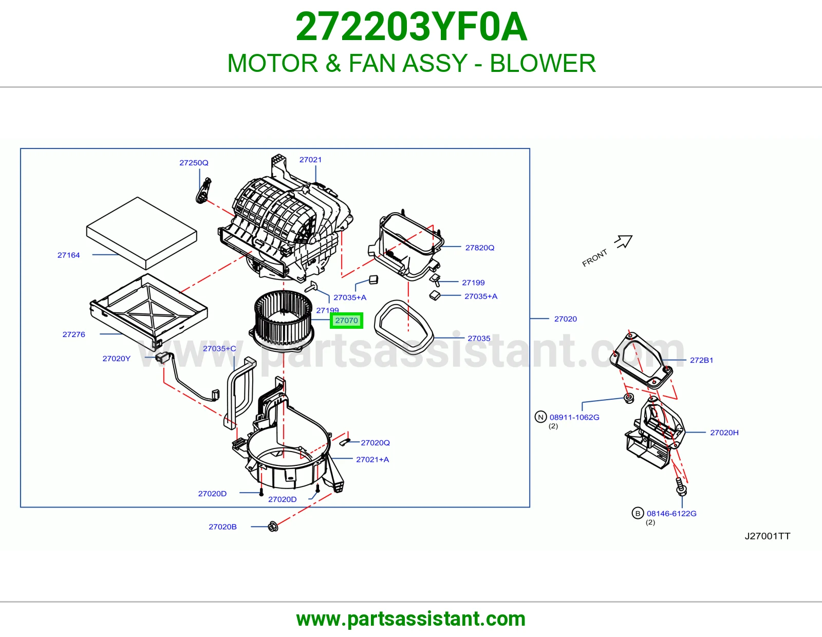 مروحه داخل طبلون 272203YF0A
