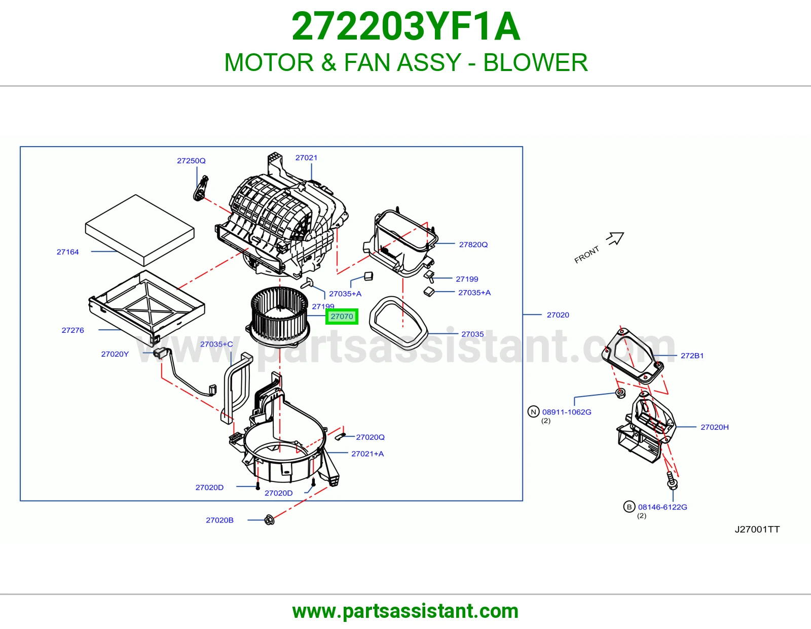 مروحه داخل طبلون 272203YF1A