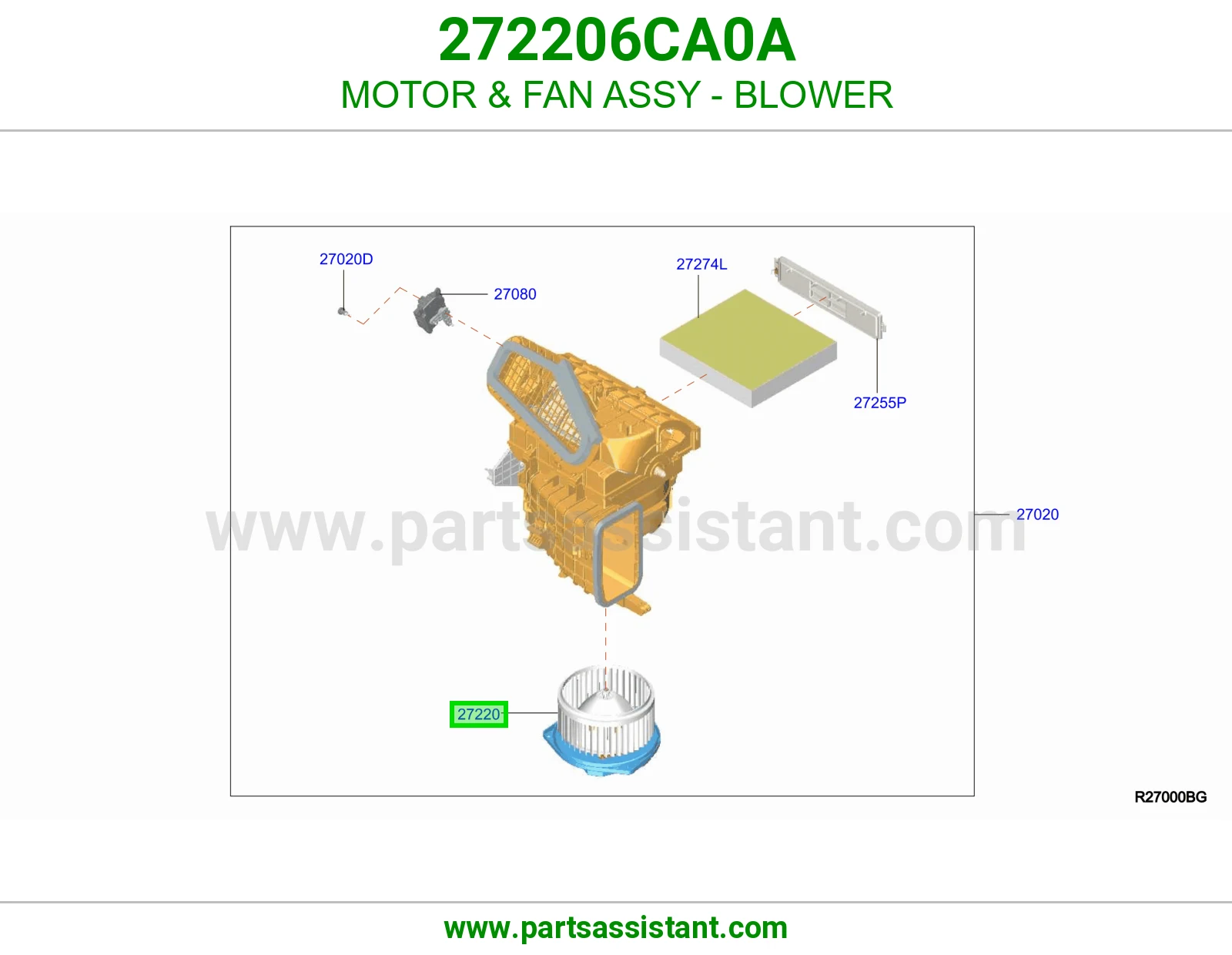 مروحه داخل طبلون 272206CA0A
