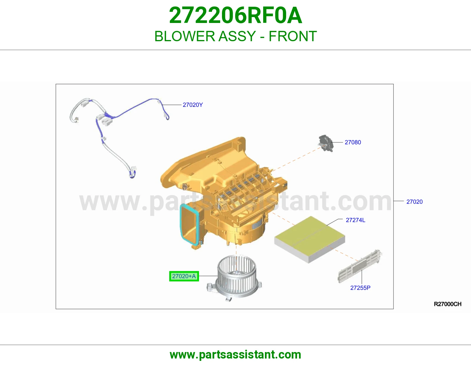مروحة مكيف أمامي كاملة 272206RF0A