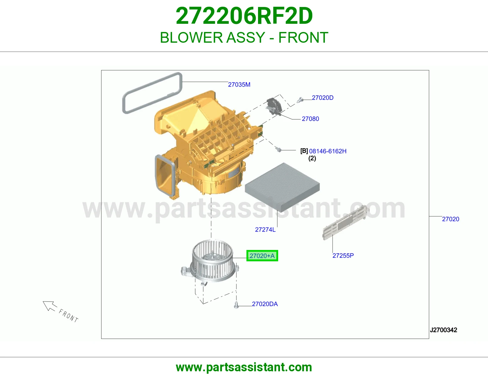 مروحة مكيف أمامي كاملة 272206RF2D