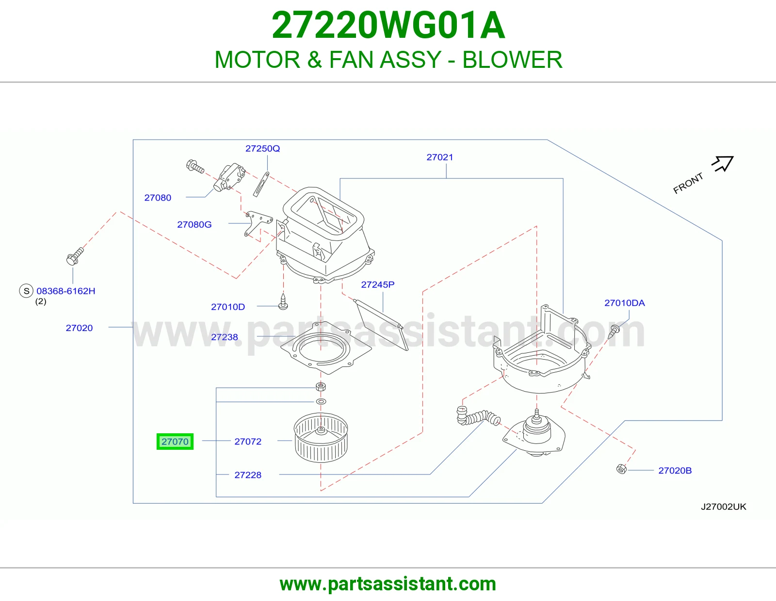 مروحه داخل طبلون 27220WG01A