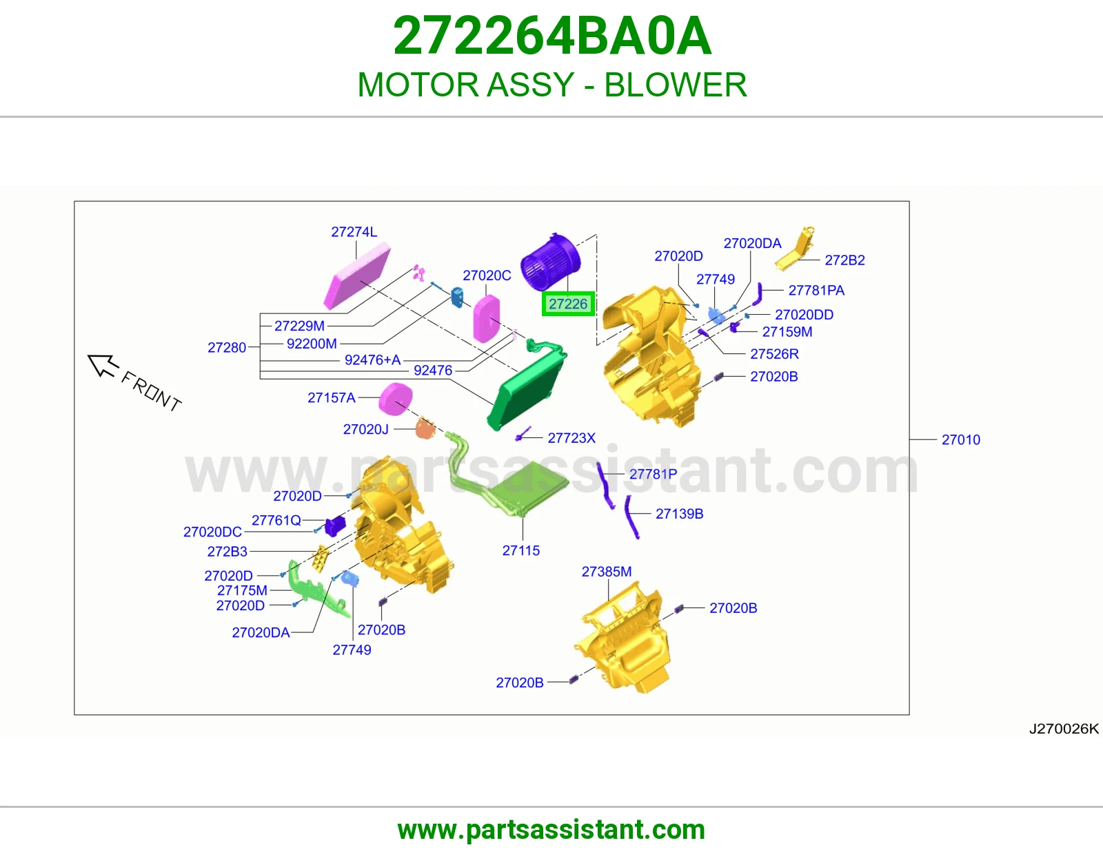 مروحه داخل طبلون 272264BA0A