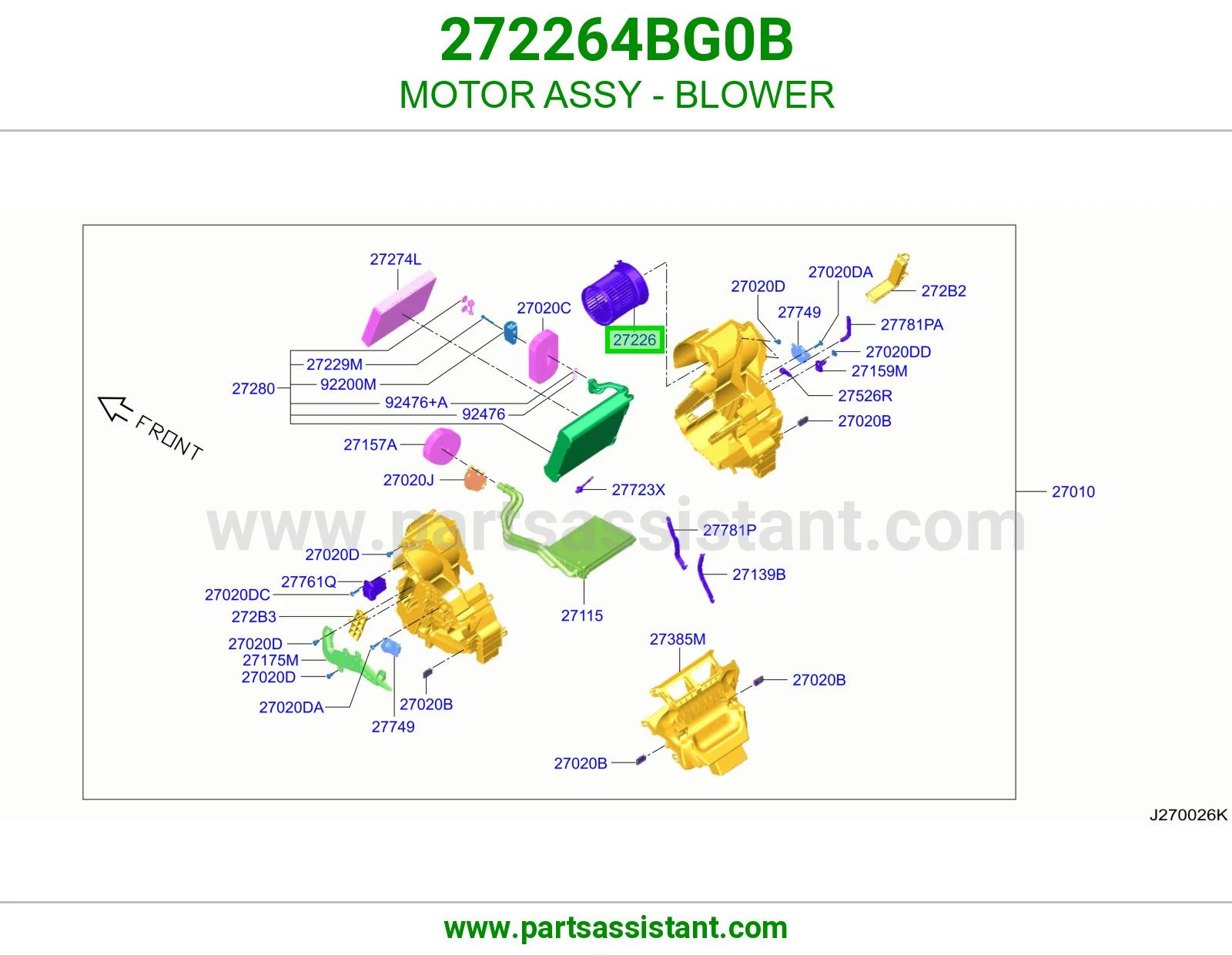مروحه داخل طبلون 272264BG0B