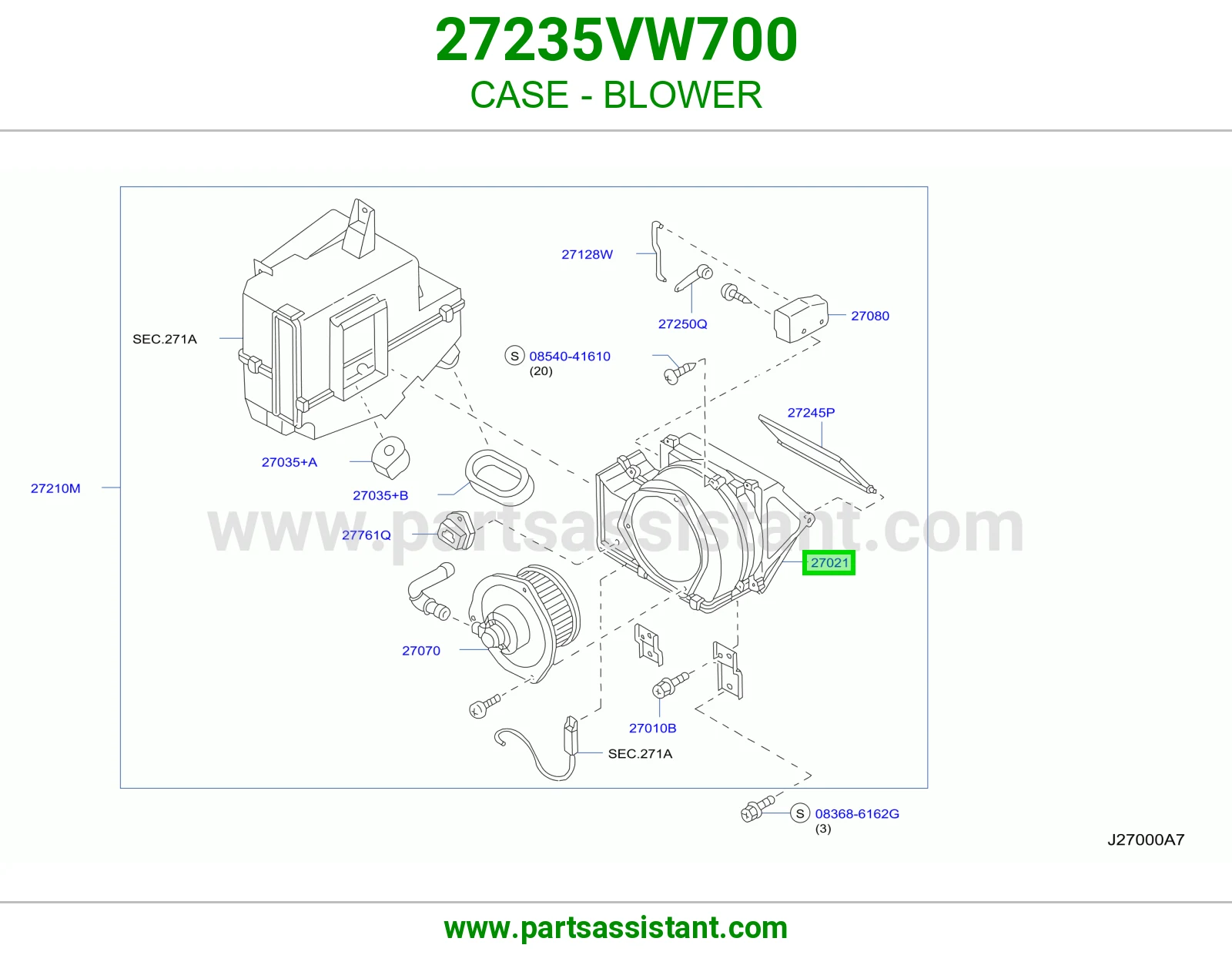 علبة مروحة مكيف 27235VW700