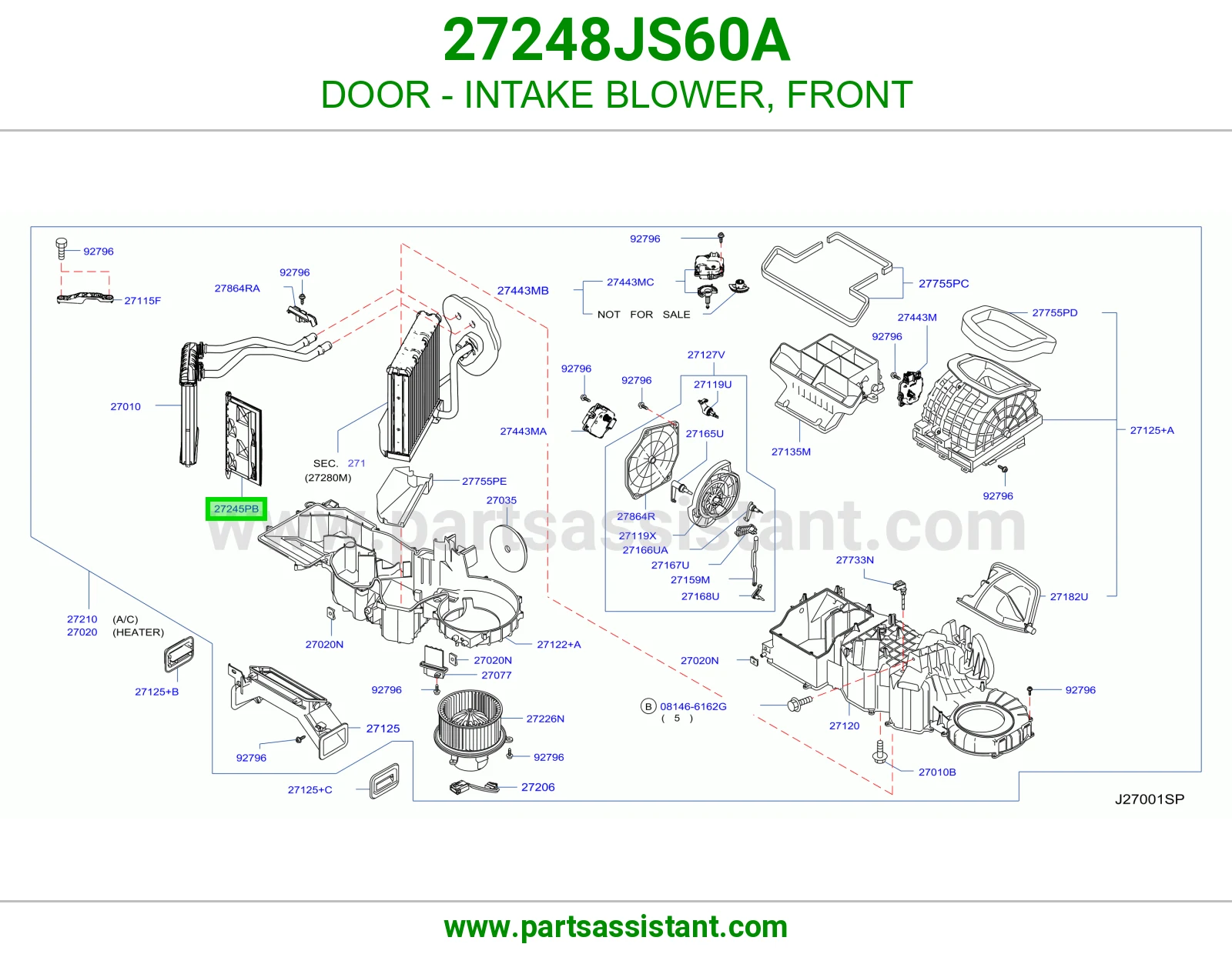 باب مروحة سحب هواء أمامي 27248JS60A