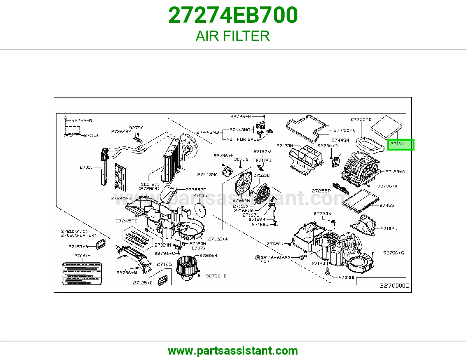 فلتر هوا 27274EB700