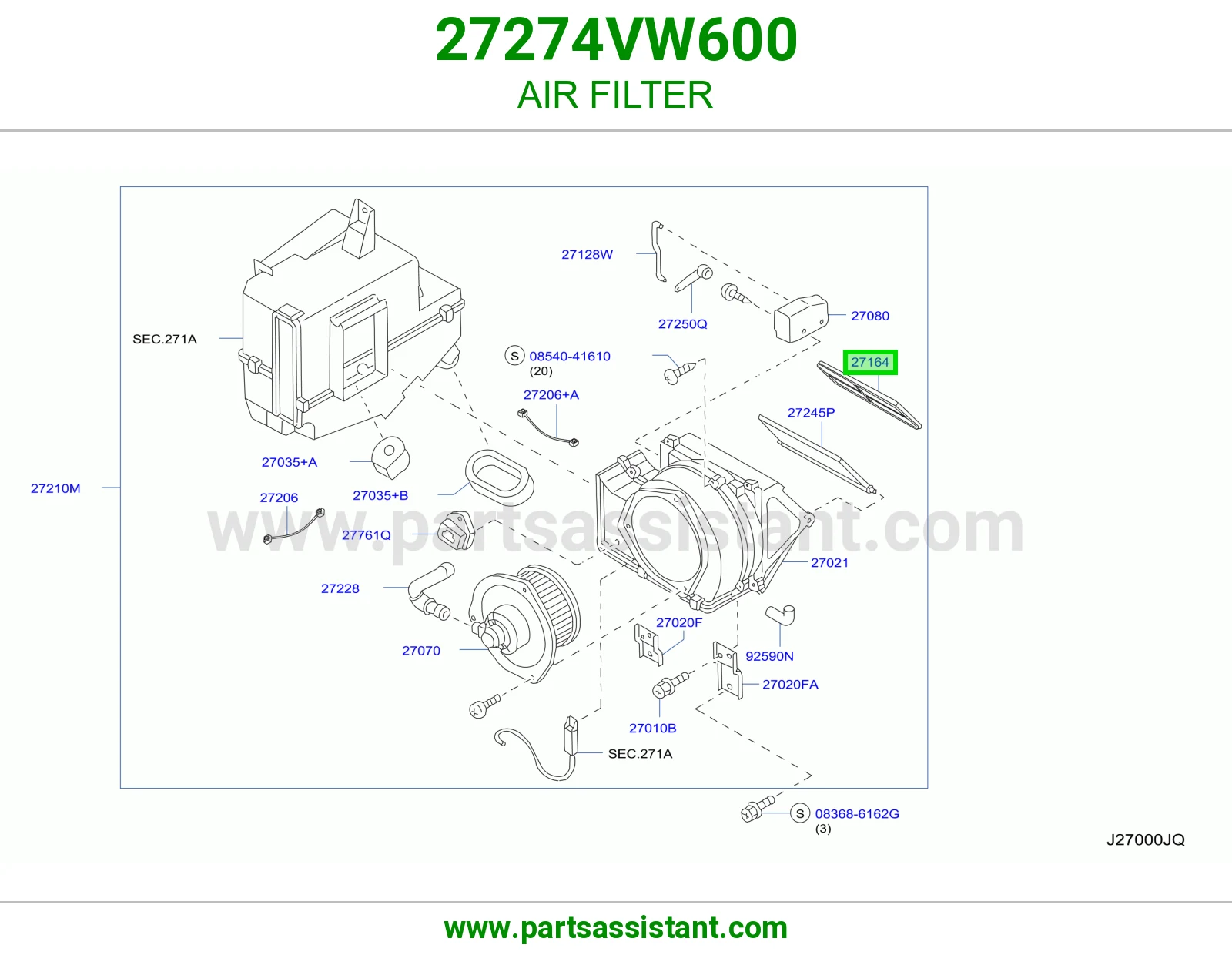 فلتر مكيف 27274VW600