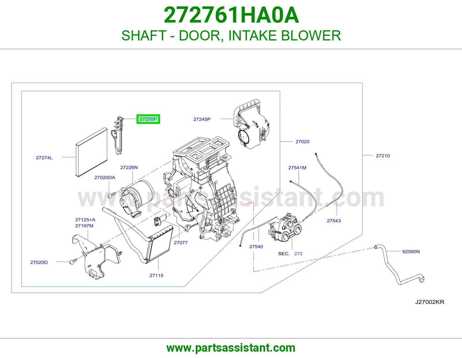 عمود باب سحب منفاخ 272761HA0A