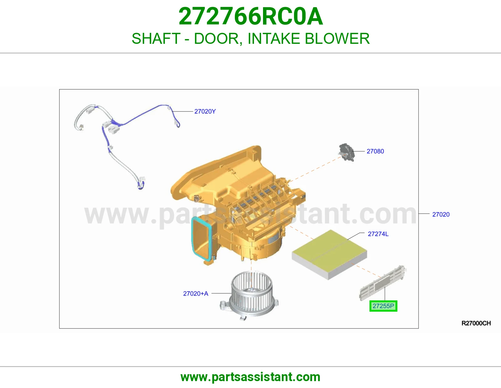 عمود باب مروحة سحب هواء 272766RC0A