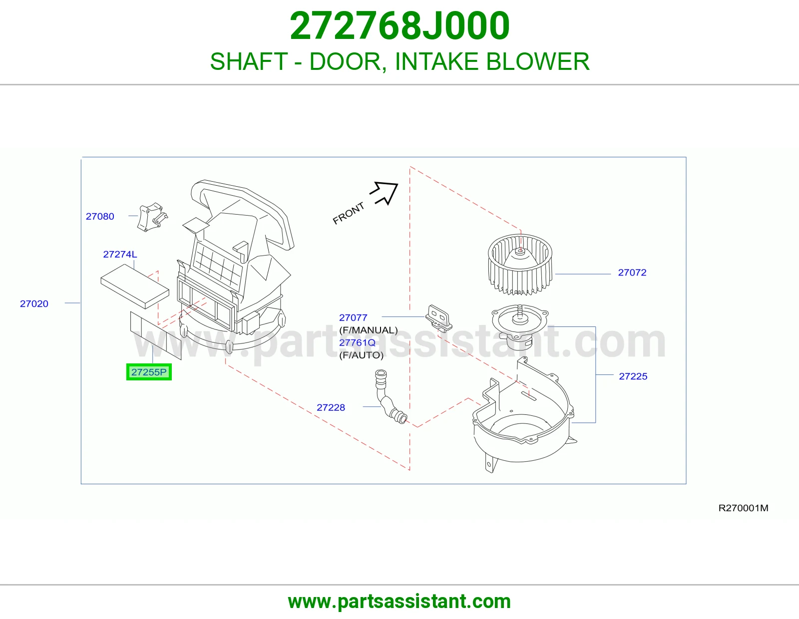 عمود باب مروحة سحب هواء 272768J000