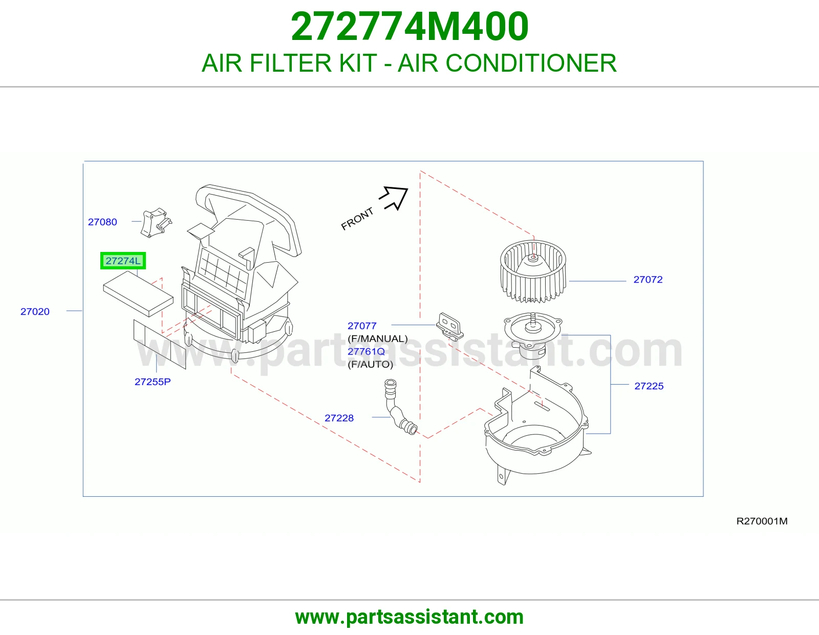 AIR FILTER KIT - AIR CONDITIONER 272774M400
