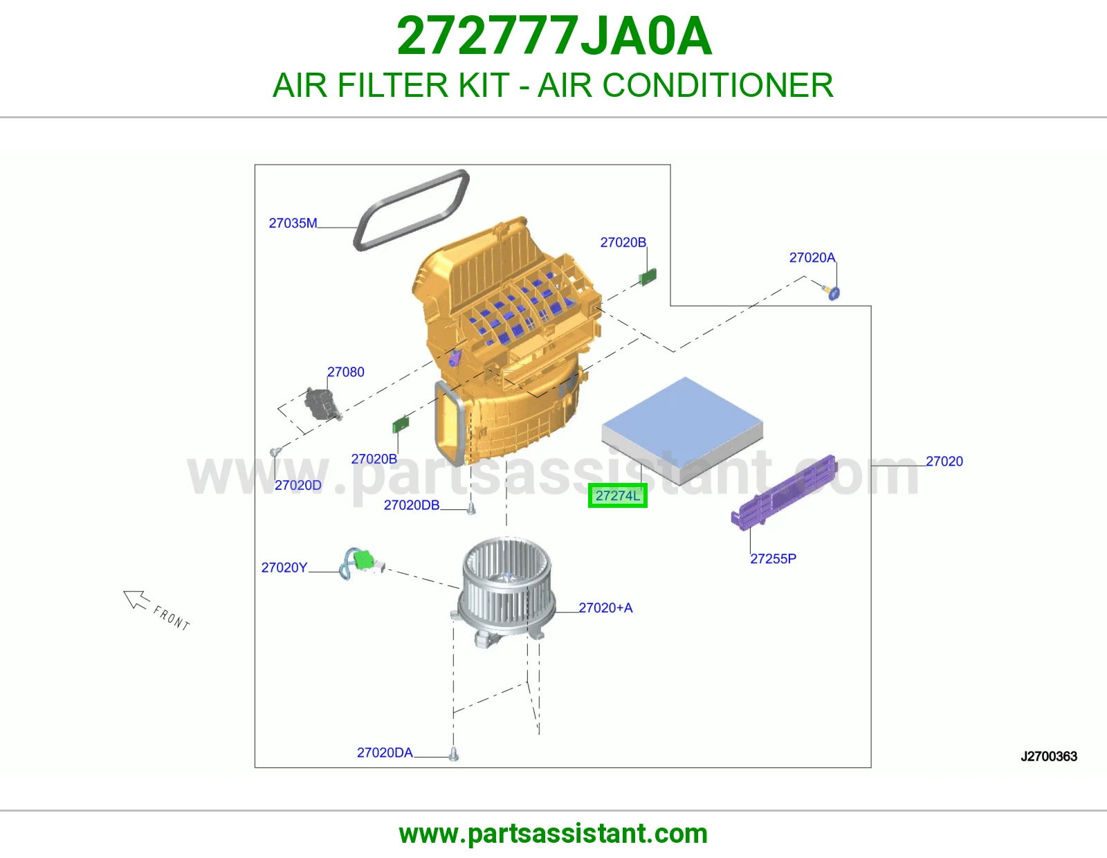 فلتر مكيف 272777JA0A