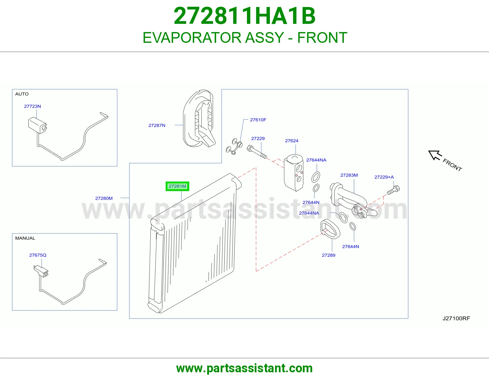 ثلاجة مكيف أمامي كاملة 272811HA1B