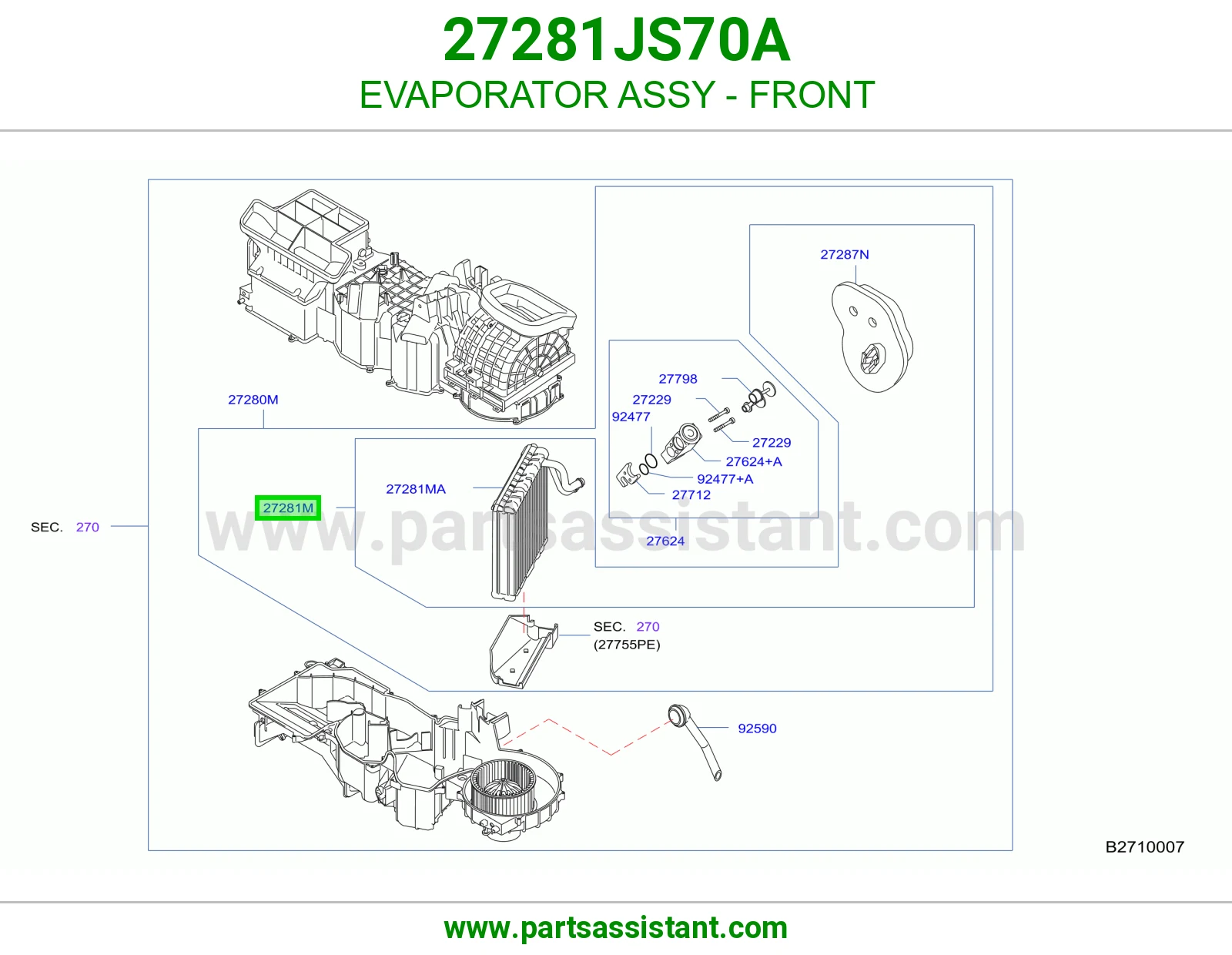 ثلاجة مكيف أمامي كاملة 27281JS70A