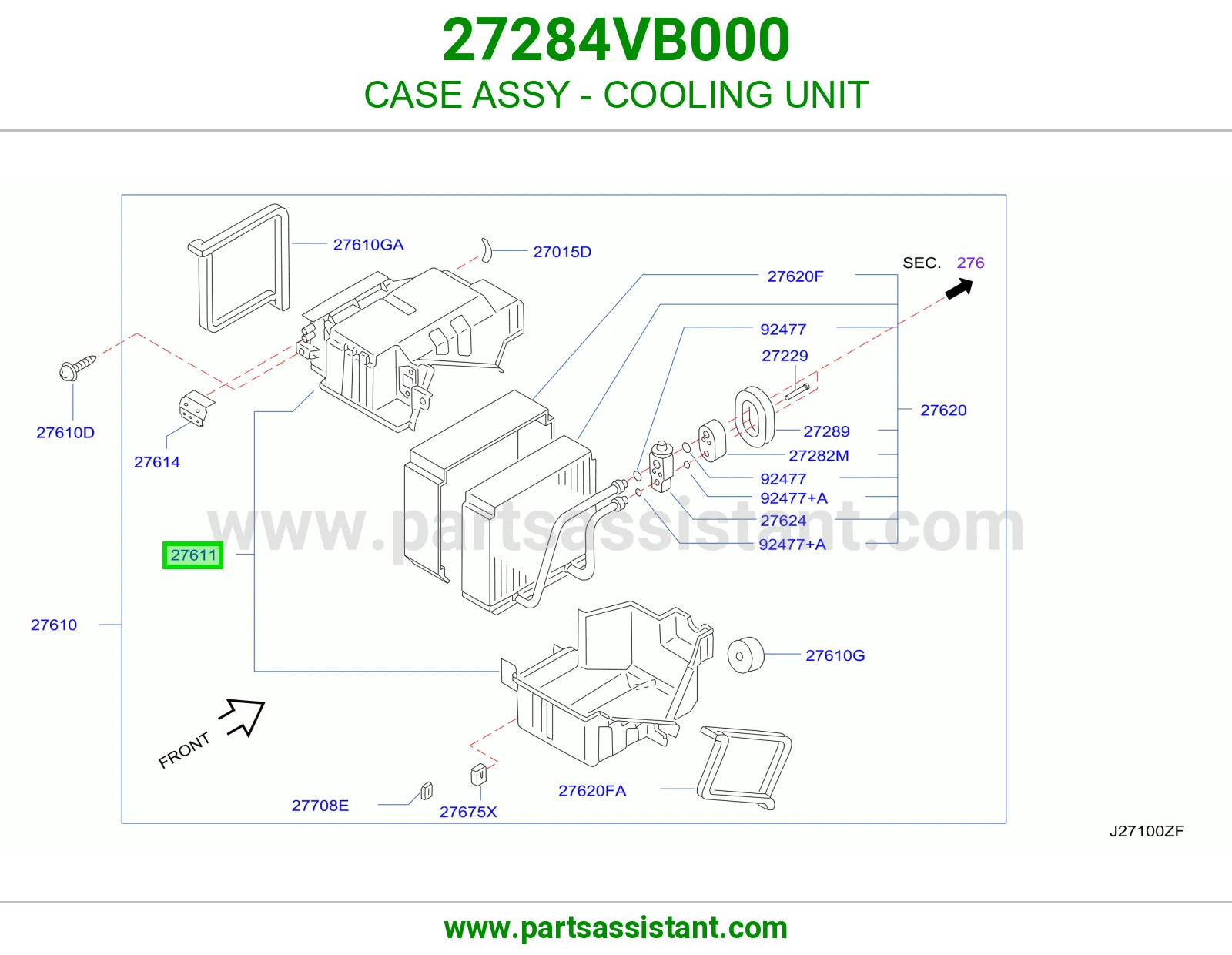 علبة ثلاجة مكيف كاملة 27284VB000