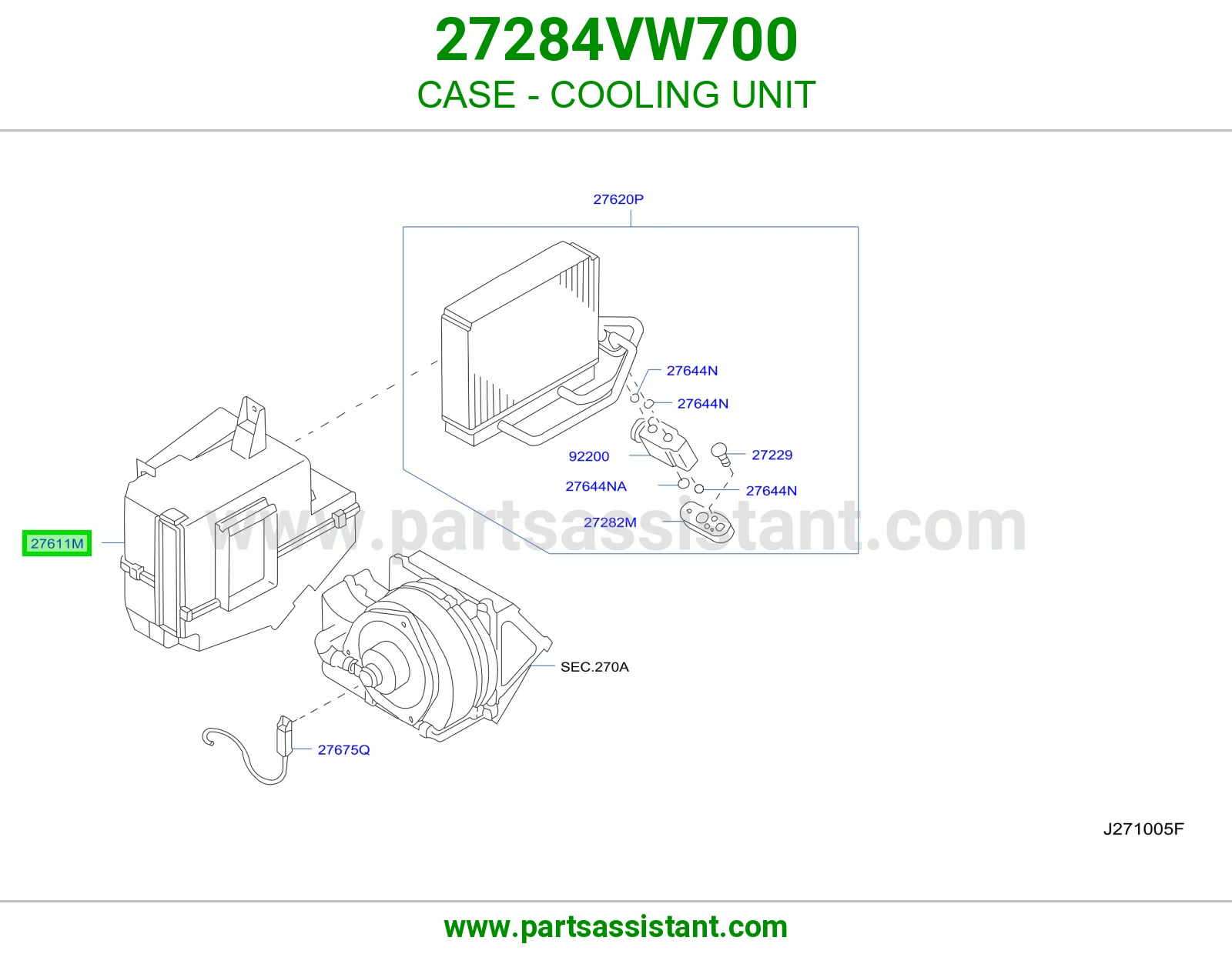 علبة ثلاجة مكيف 27284VW700