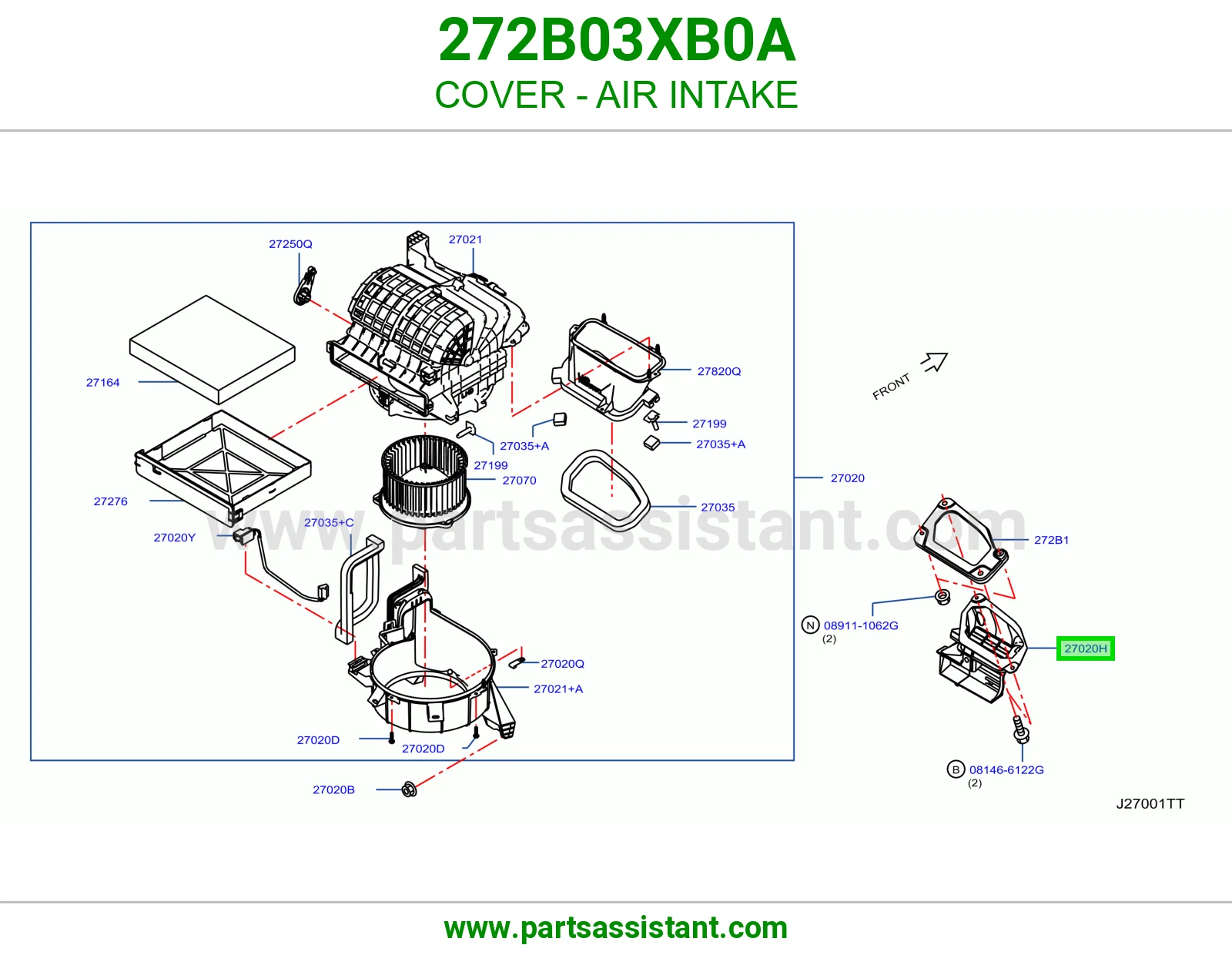 غطاء سحب هواء 272B03XB0A