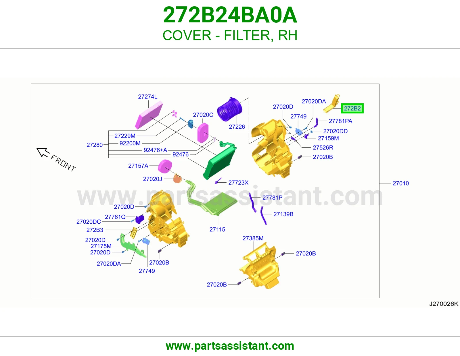 غطاء فلتر يمين 272B24BA0A