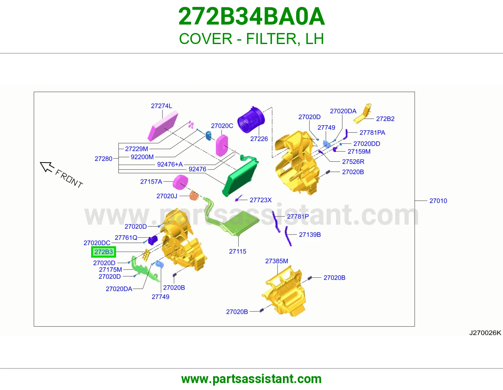 غطاء فلتر يسار 272B34BA0A