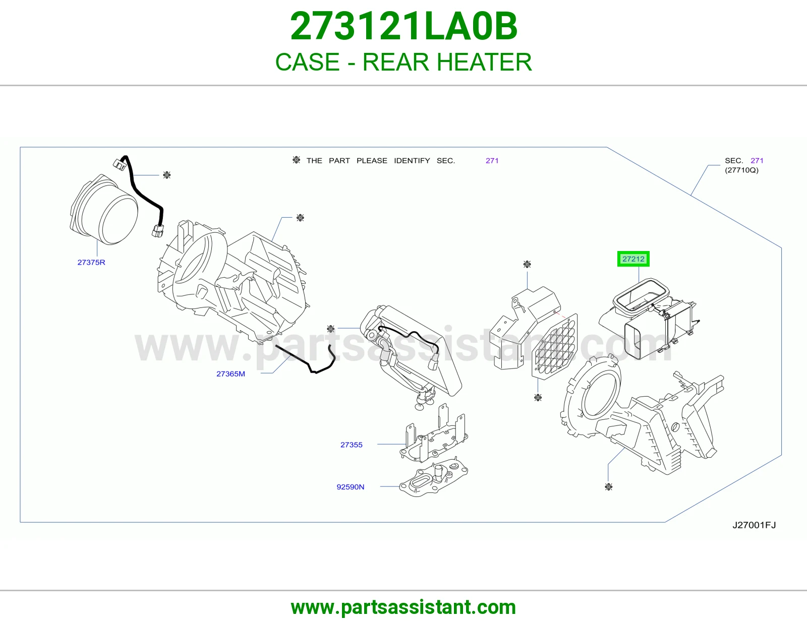 علبة دفاية خلفية 273121LA0B