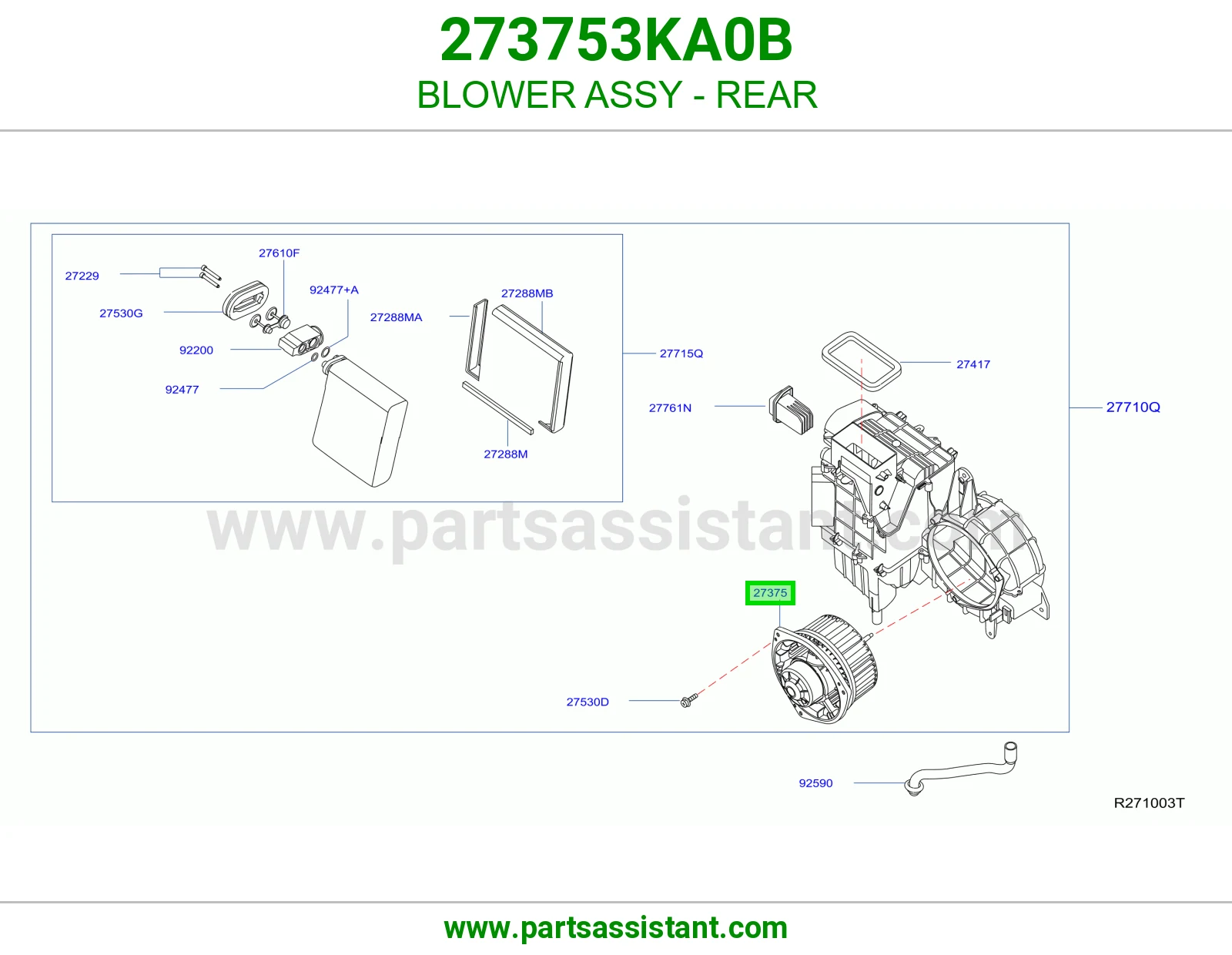 مروحه مكيف خلفي 273753KA0B
