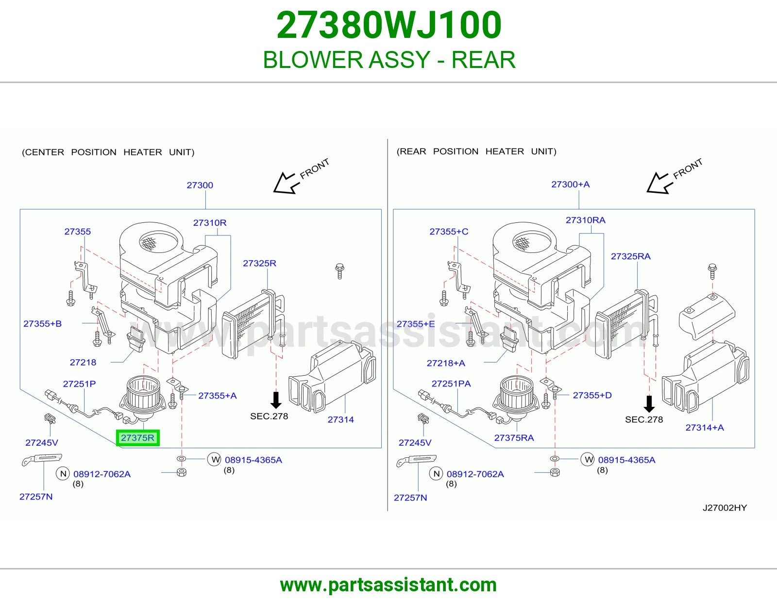 مروحه مكيف خلفي 27380WJ100